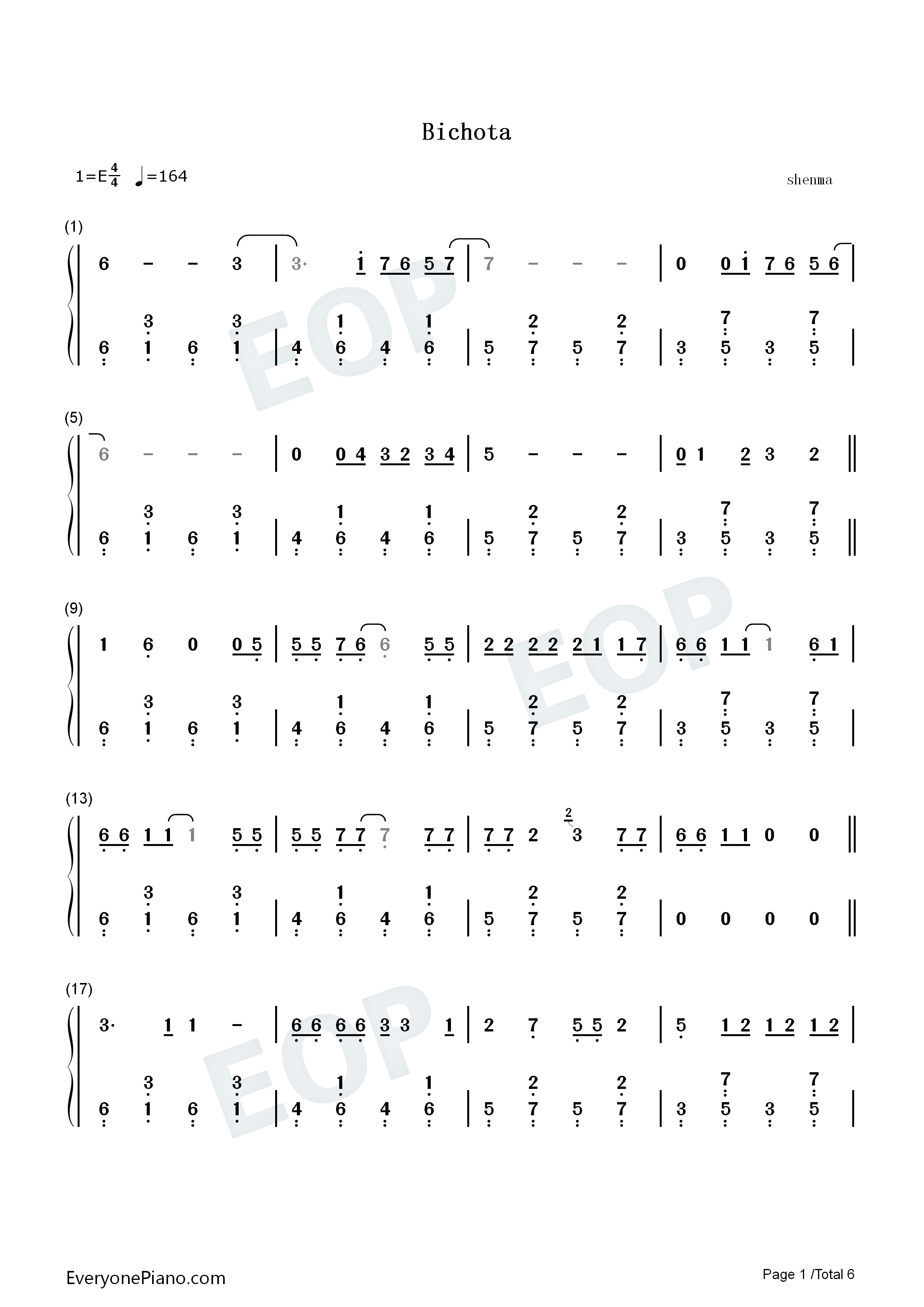 Bichota钢琴简谱_Karol_G演唱