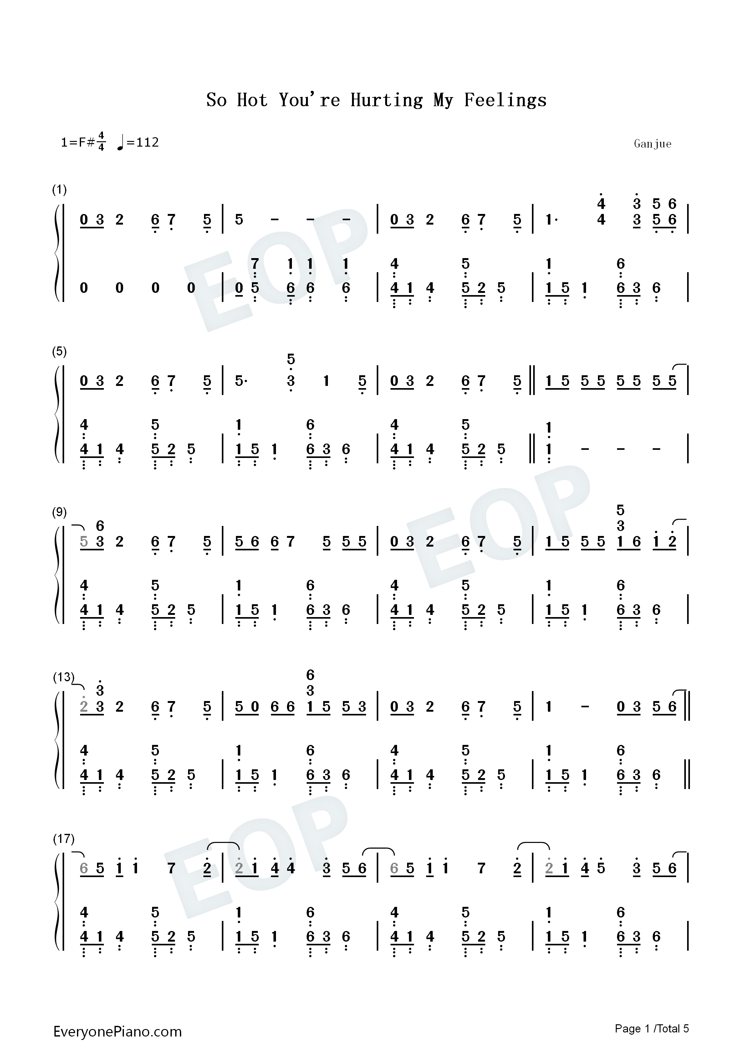 So_Hot_You_Are_Hurting_My_Feelings钢琴简谱_Caroline_Polachek演唱