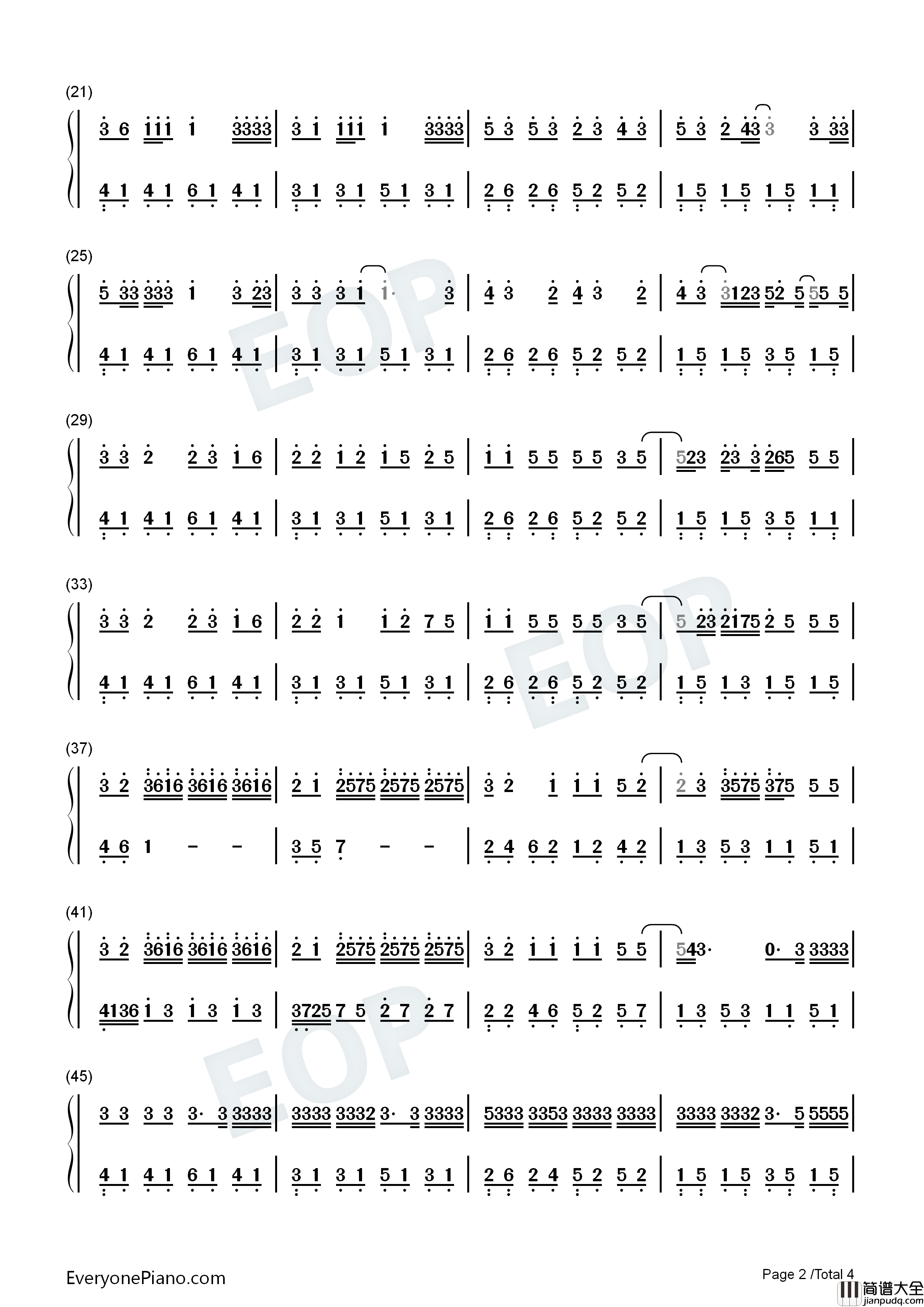 他只是经过钢琴简谱_h3R3_高旭演唱