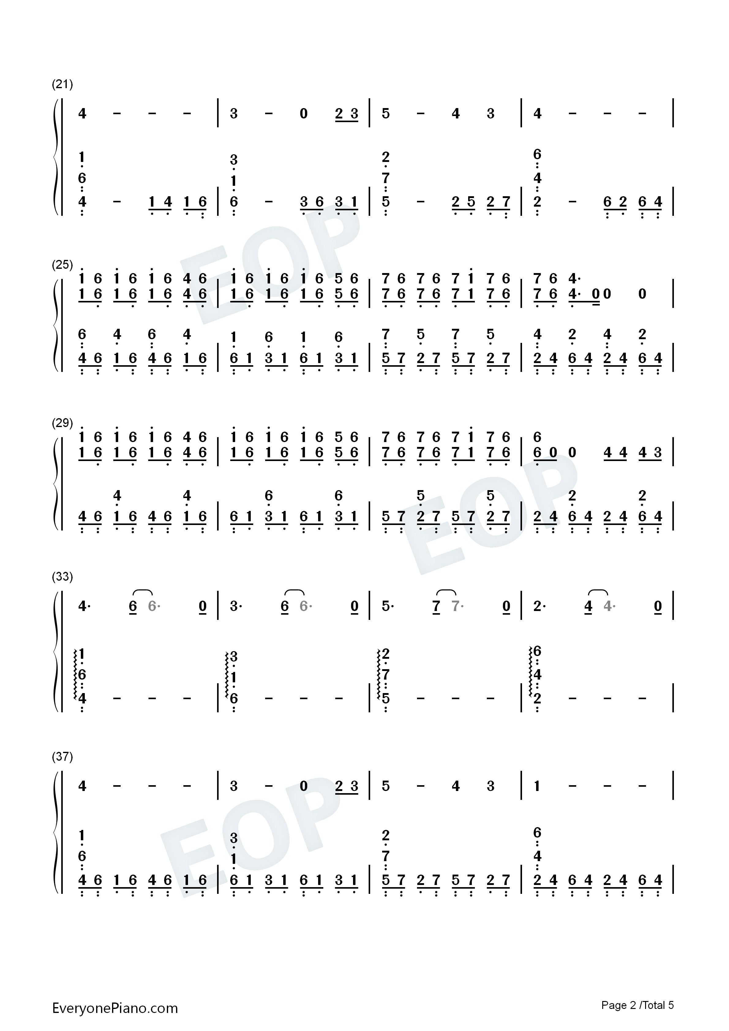 True_Blue钢琴简谱_Billie_Eilish演唱