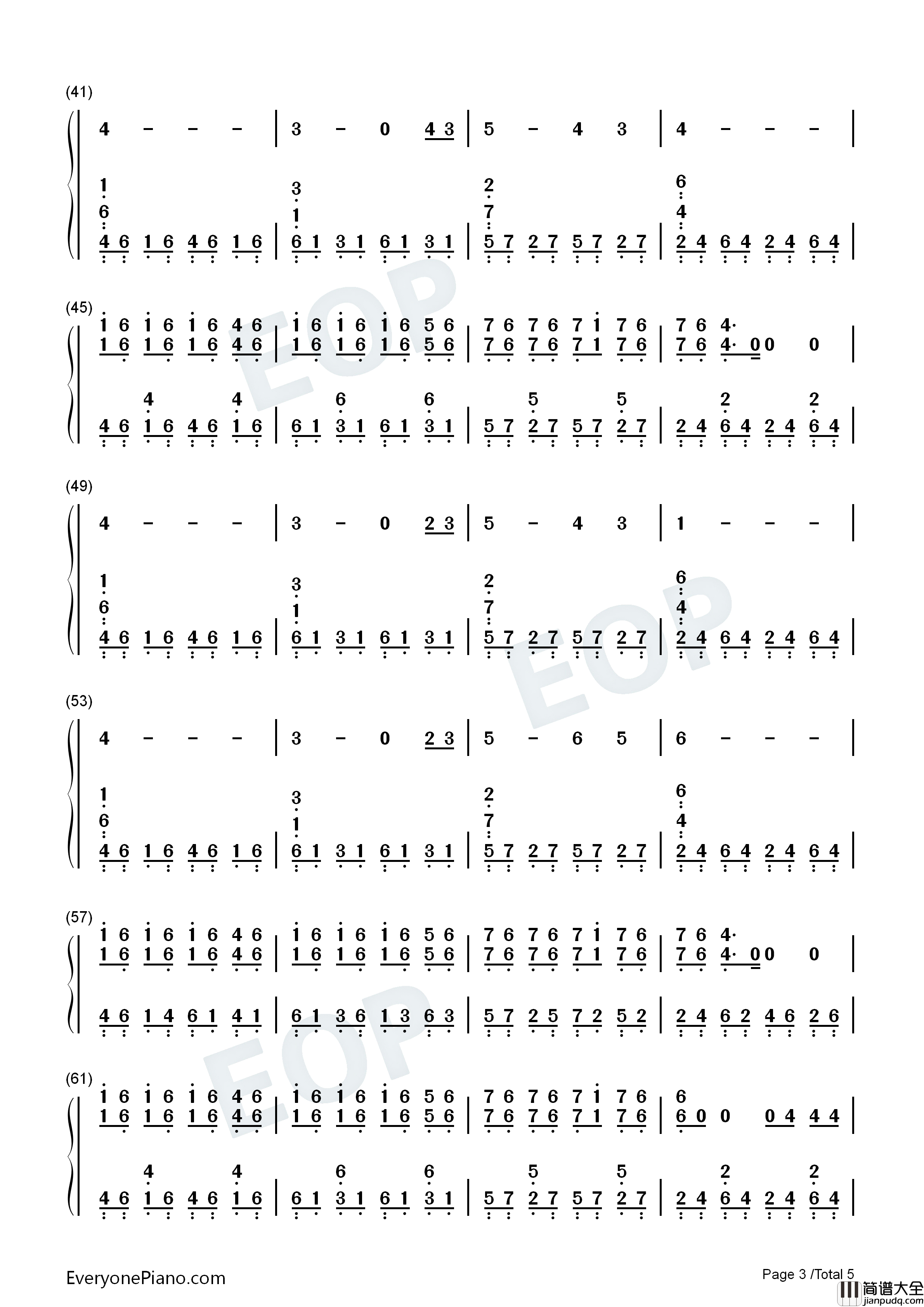 True_Blue钢琴简谱_Billie_Eilish演唱