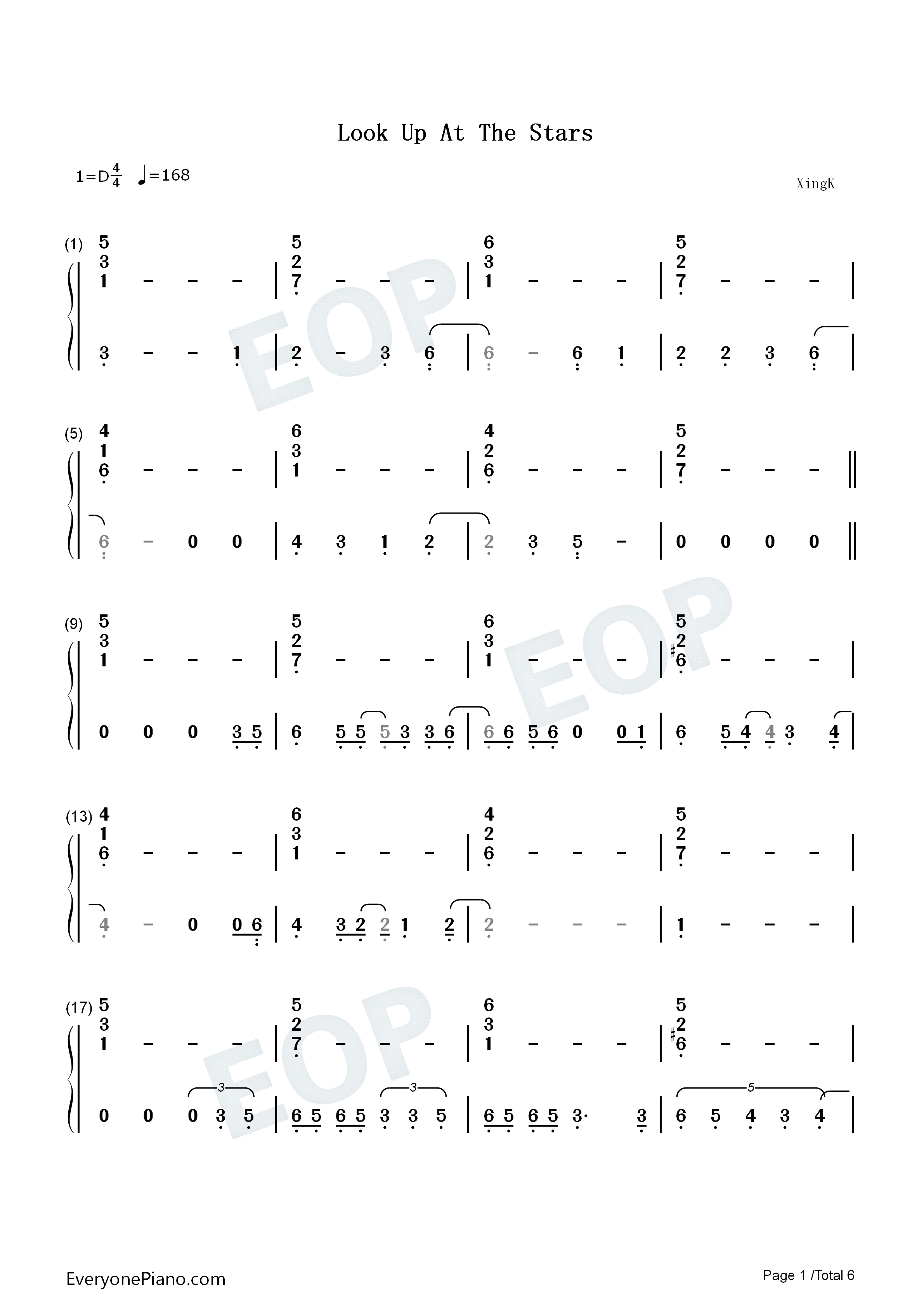 Look_Up_At_The_Stars钢琴简谱_Shawn_Mendes演唱