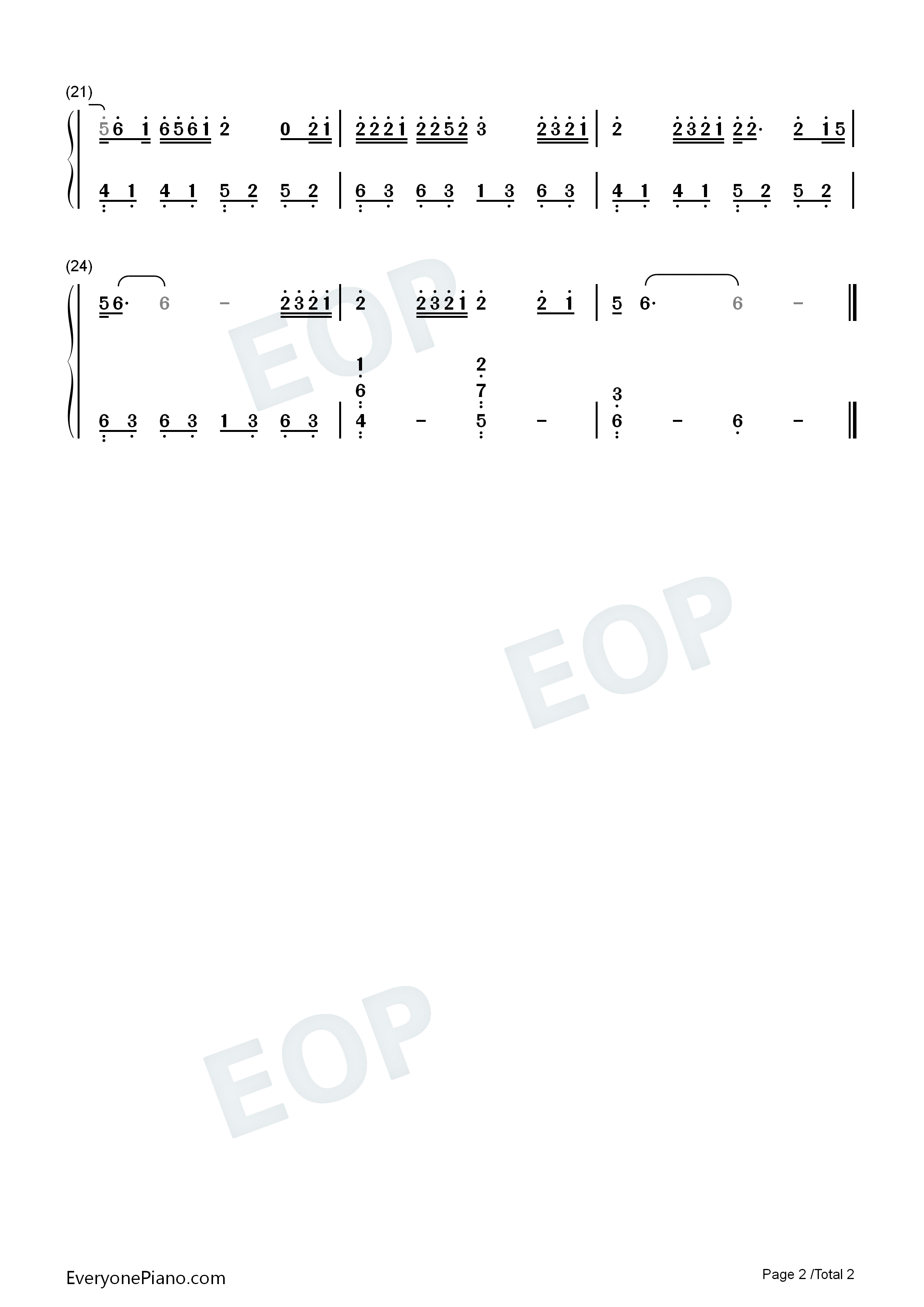 用力活着钢琴简谱_张茜演唱