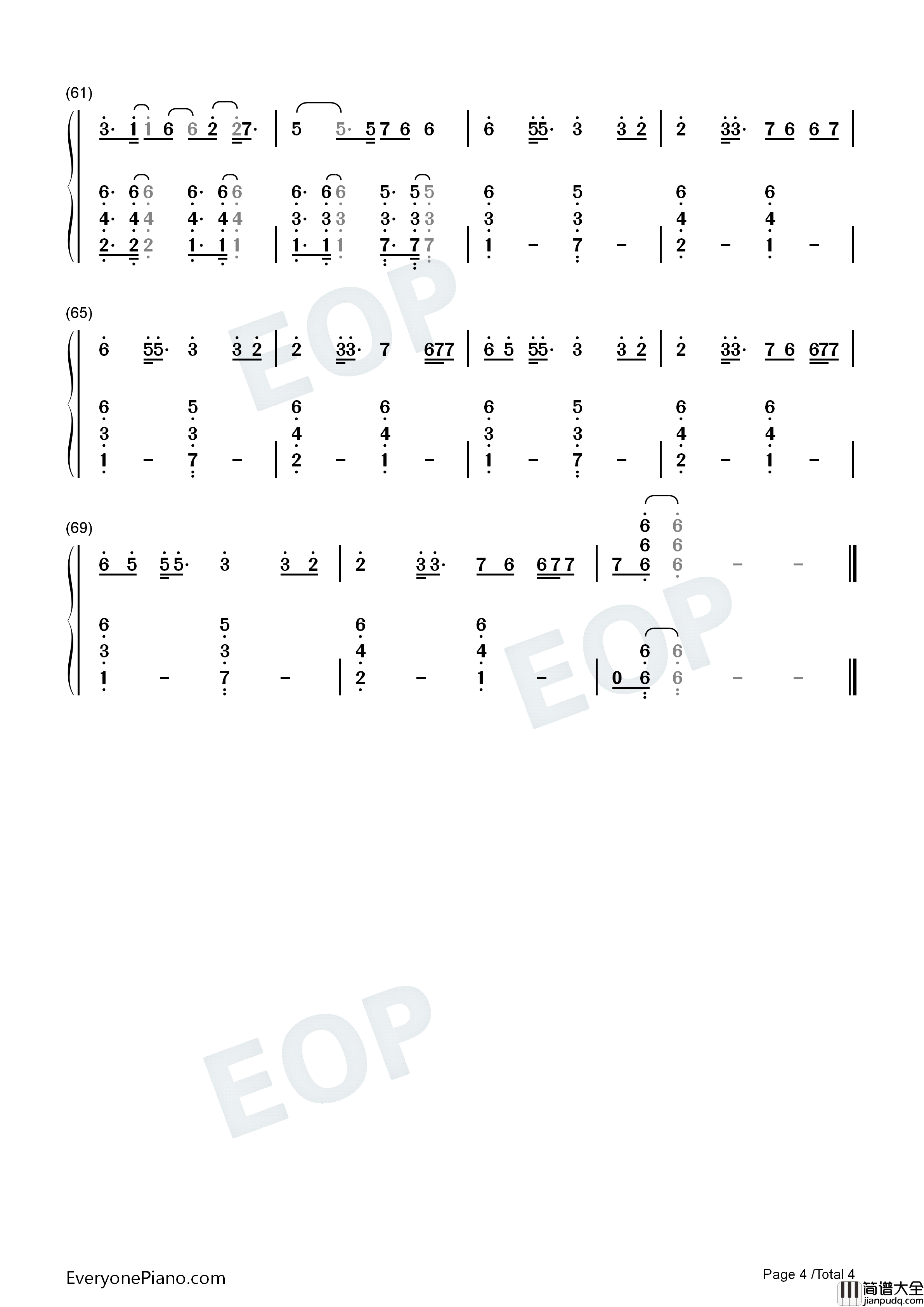 Baby_Im_Jealous钢琴简谱_Bebe_Rexha_Doja_Cat演唱