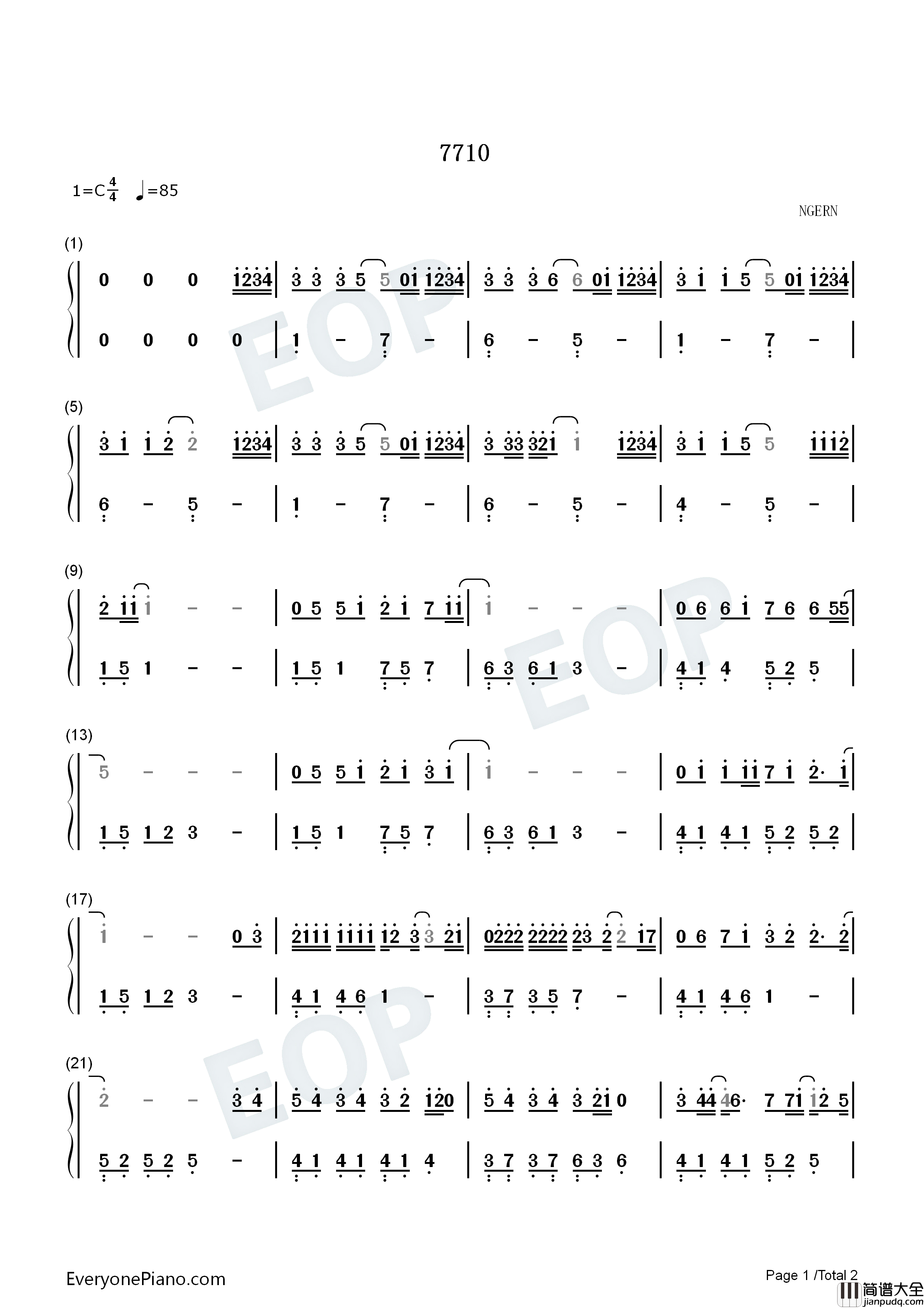 7710钢琴简谱_好乐无荒_尹露浠演唱