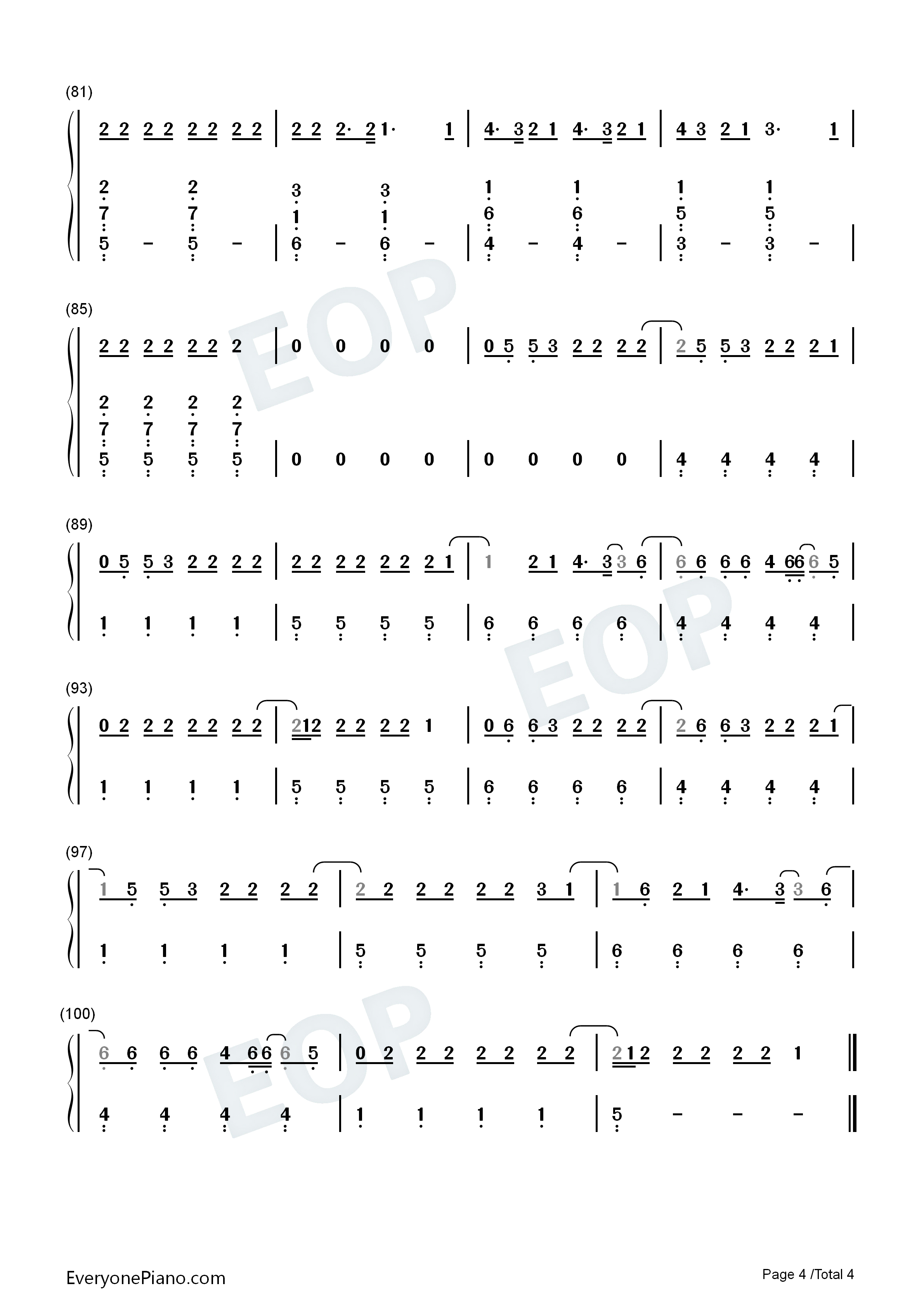 All_Your_Exes钢琴简谱_Julia_Michaels演唱