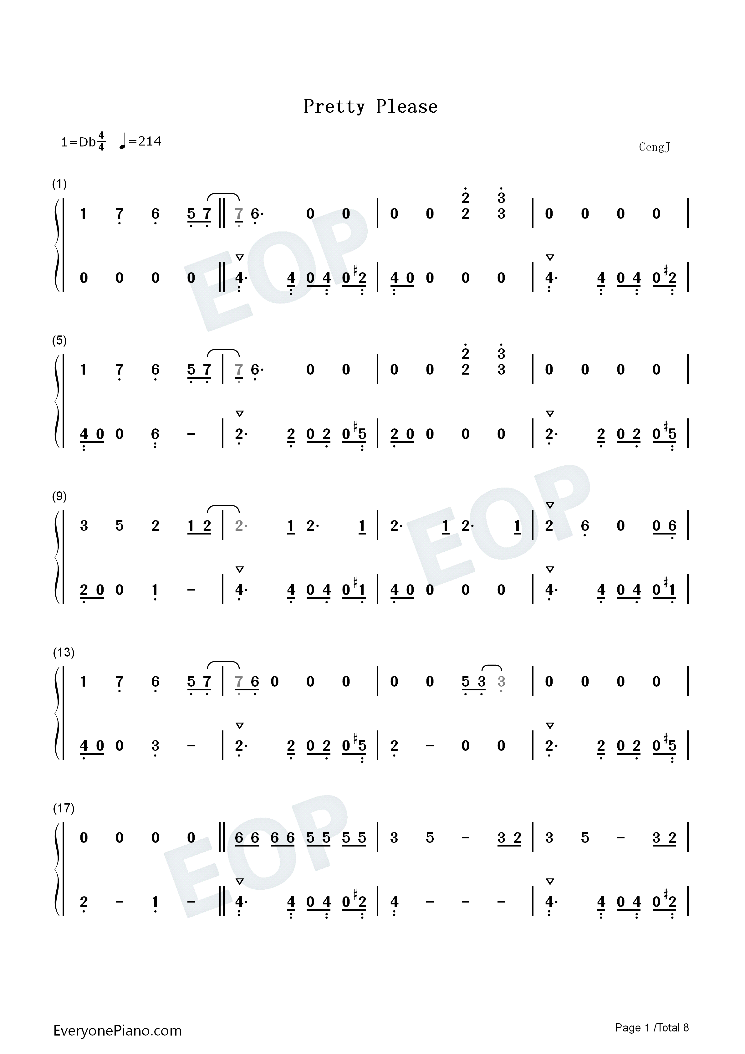 Pretty_Please钢琴简谱_Dua_Lipa演唱