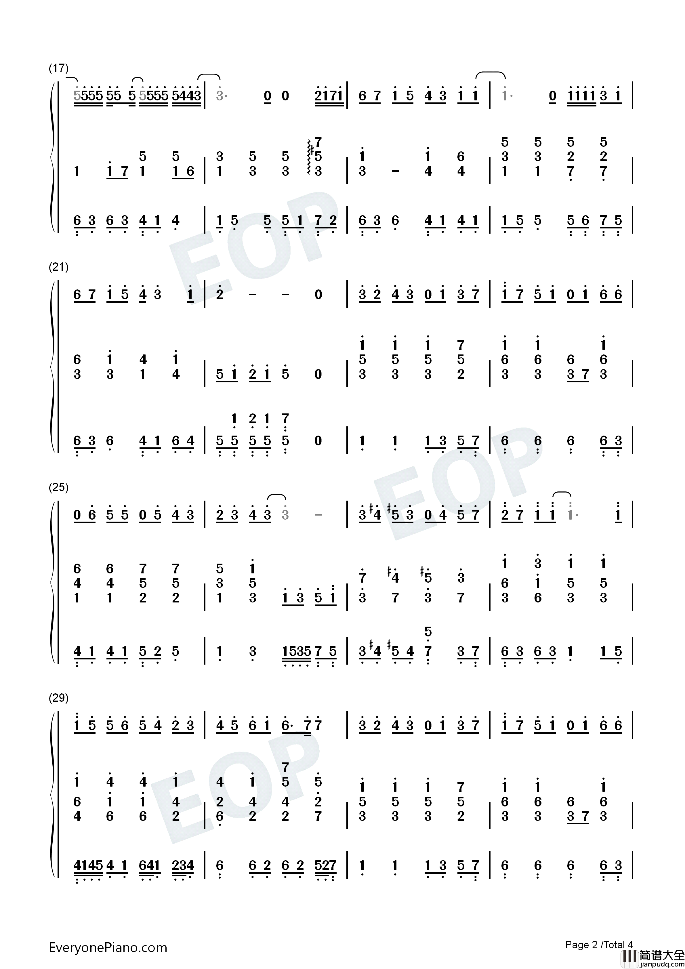 晴天钢琴简谱_关诗敏演唱