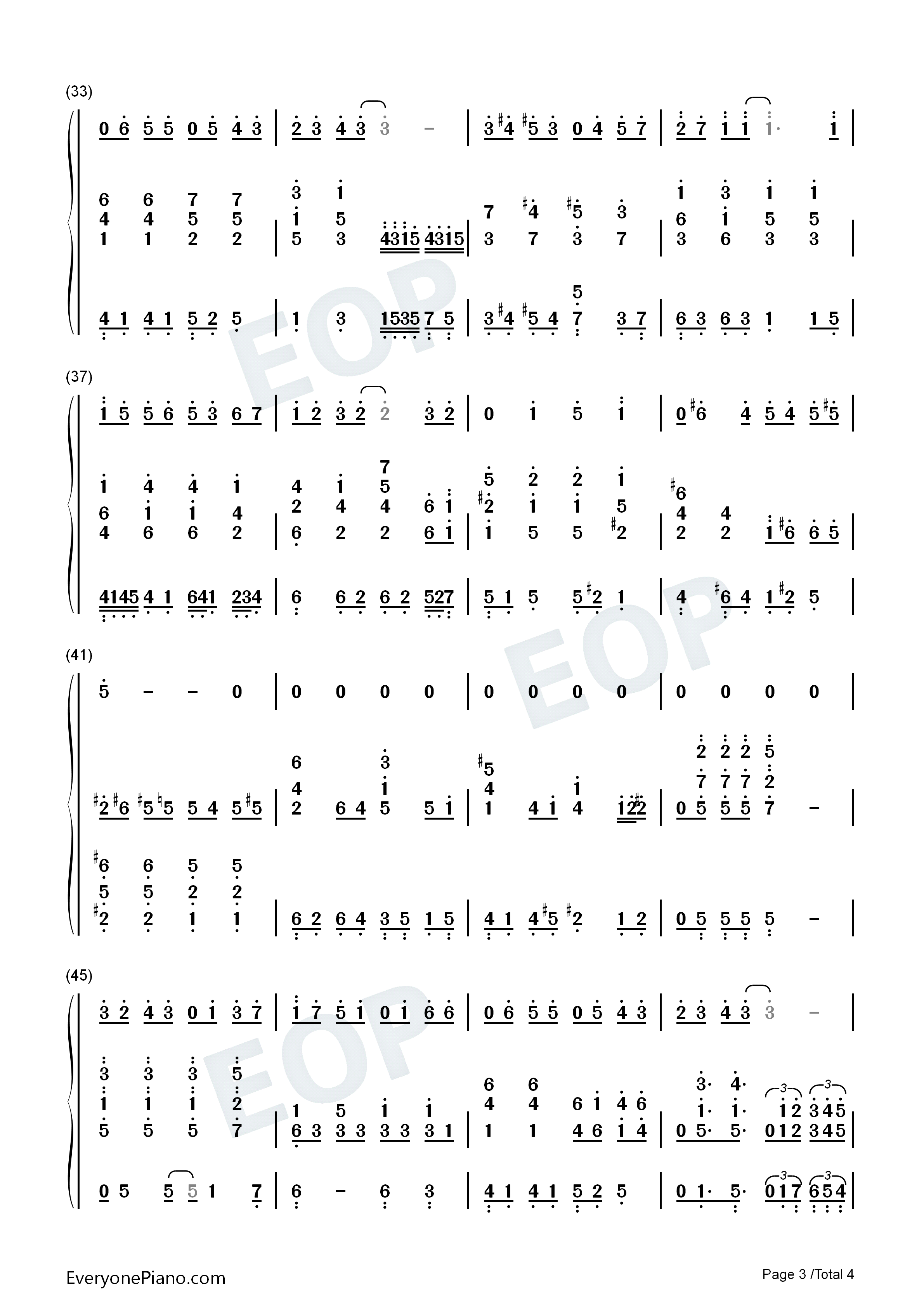 晴天钢琴简谱_关诗敏演唱