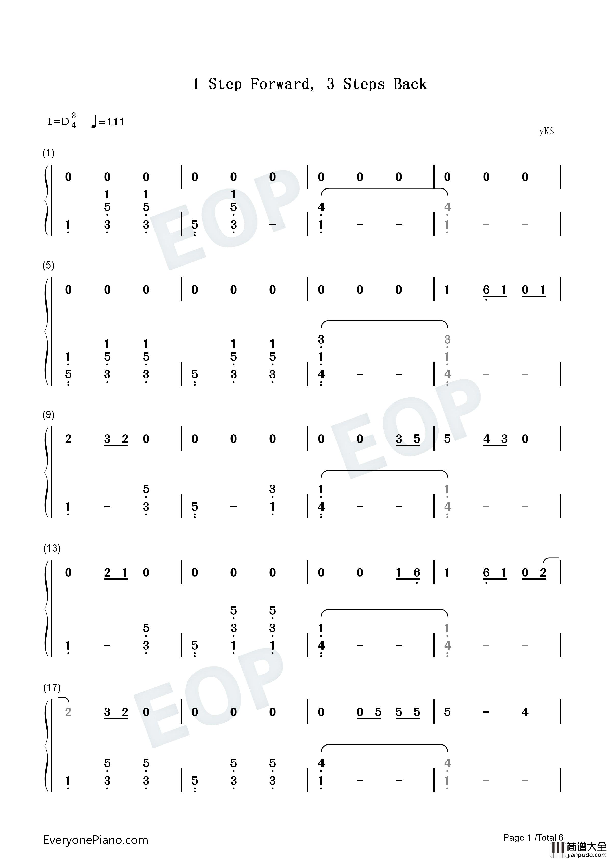 1_Step_Forward_3_Steps_Back钢琴简谱_Olivia_Rodrigo演唱