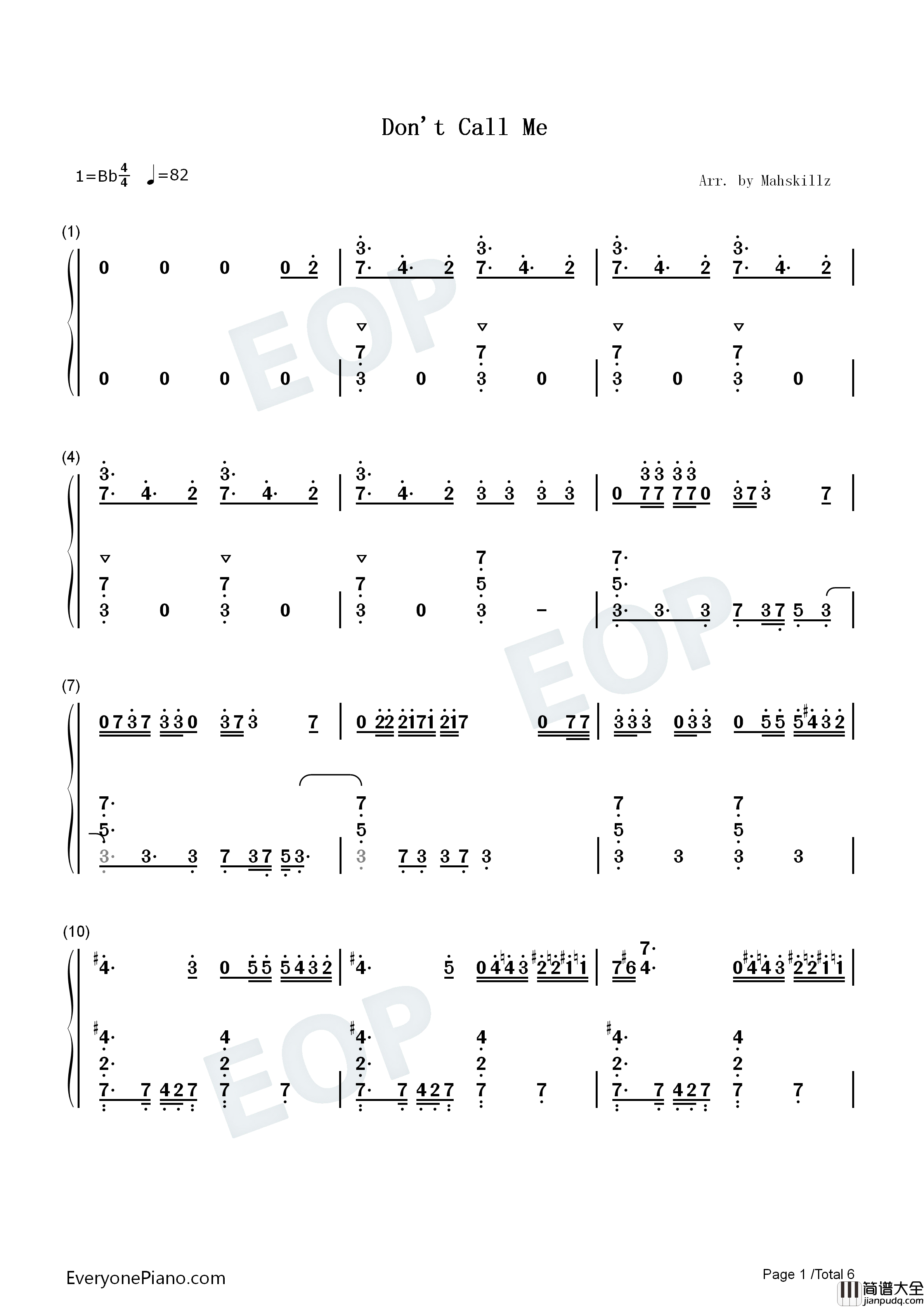Dont_Call_Me钢琴简谱_SHINee演唱