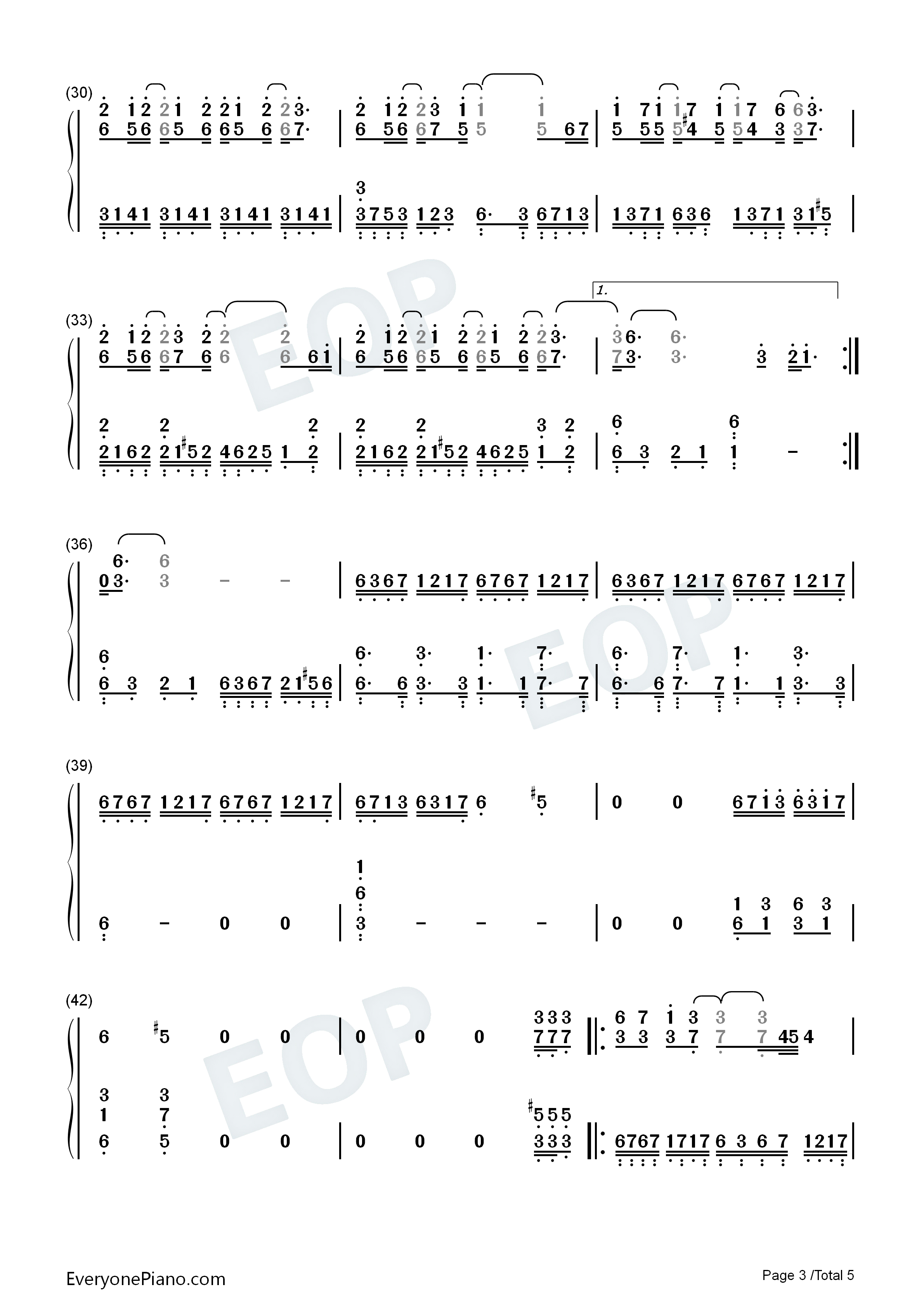 止战之殇钢琴简谱_周杰伦演唱