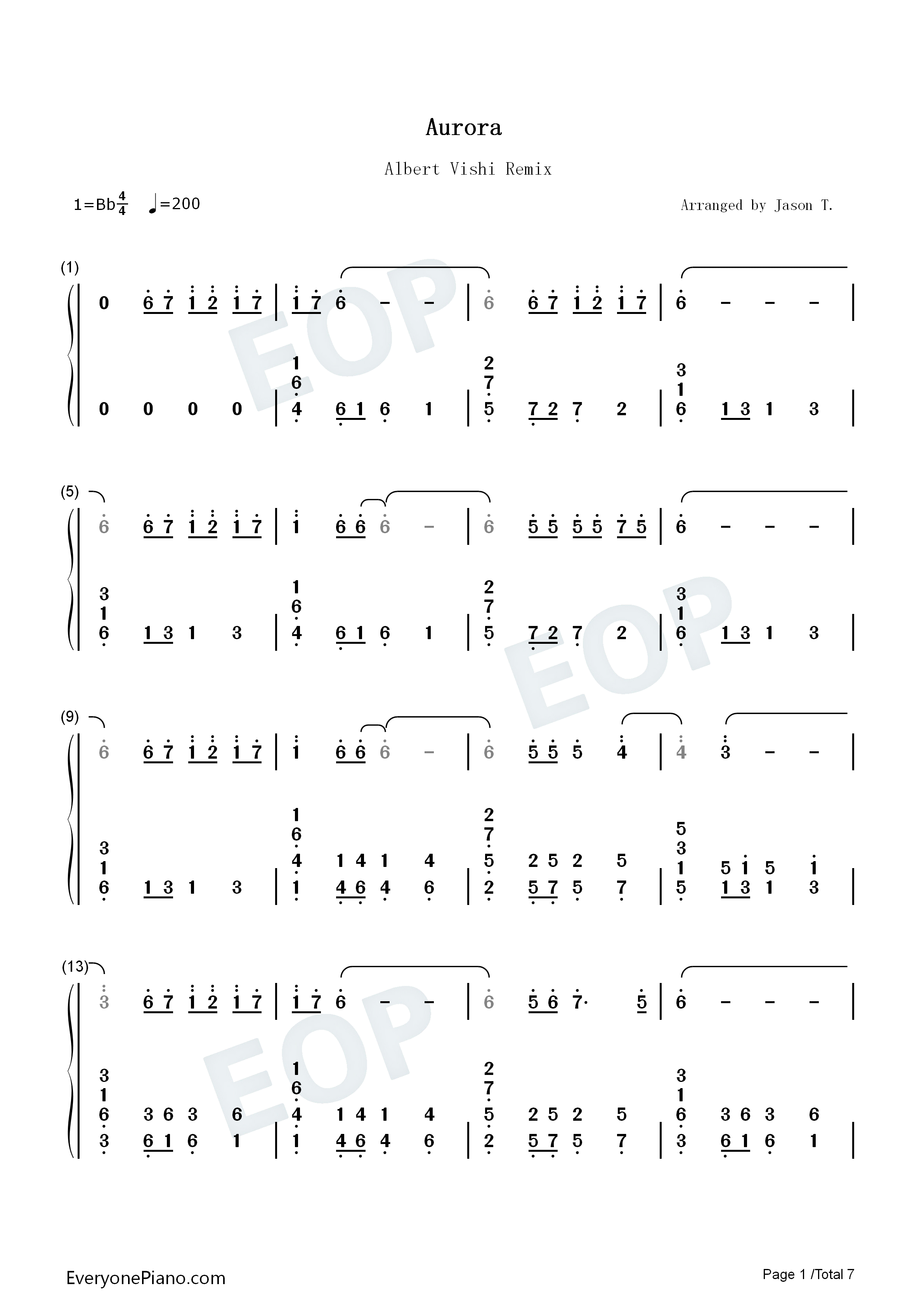 Aurora钢琴简谱_K_391_RØRY演唱