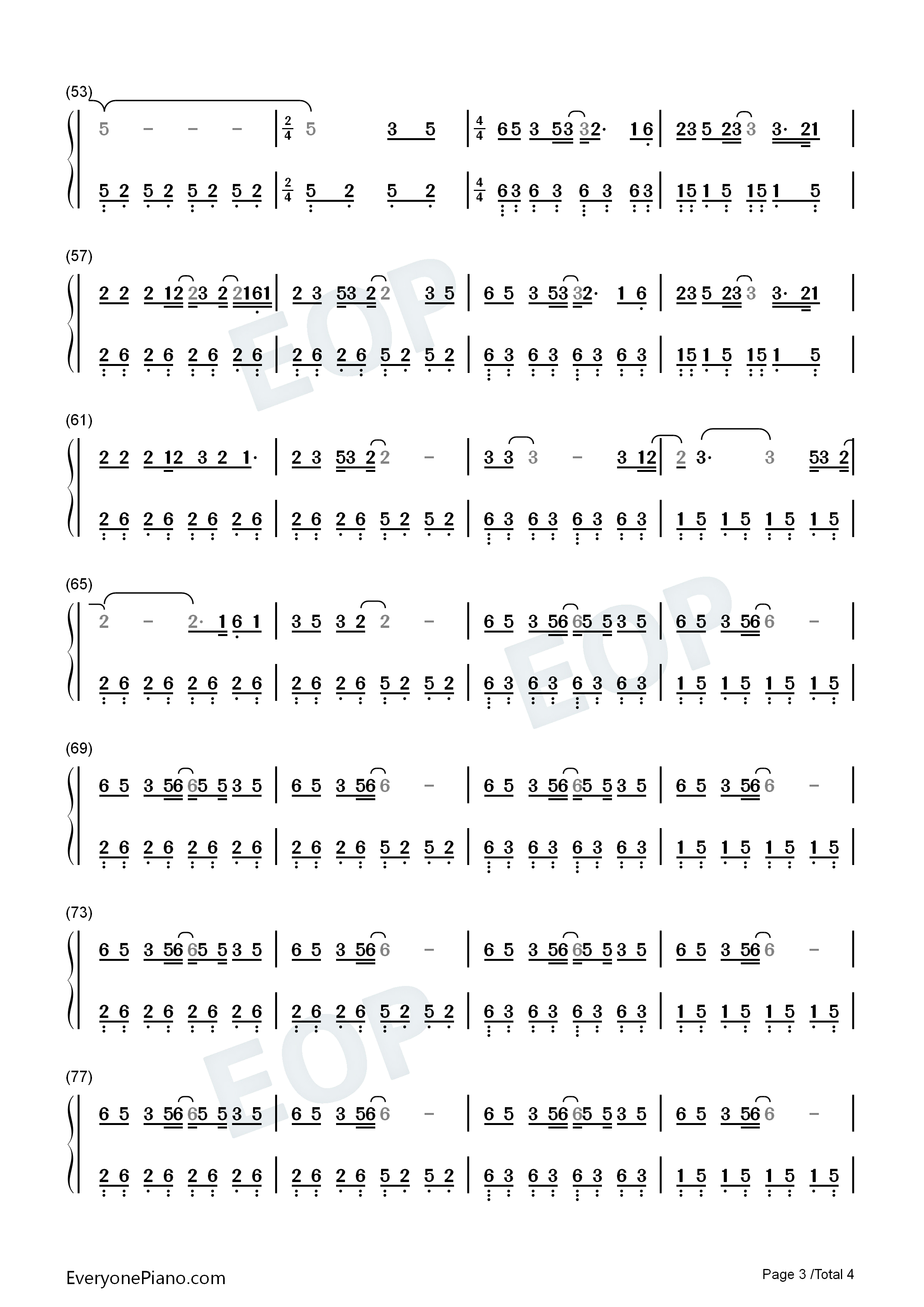 单程车票钢琴简谱_伍佰演唱