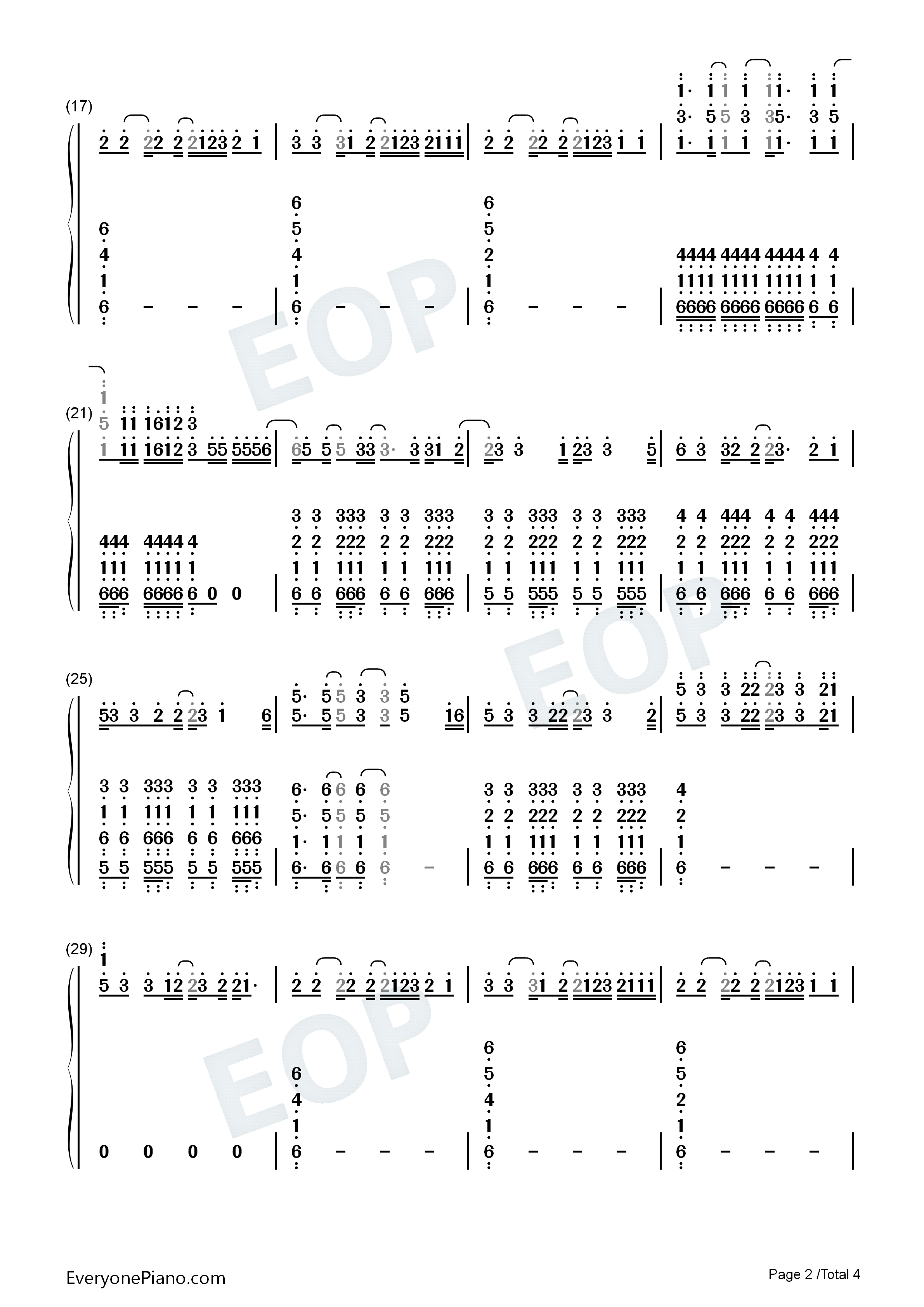 One_Day钢琴简谱_Lovejoy演唱