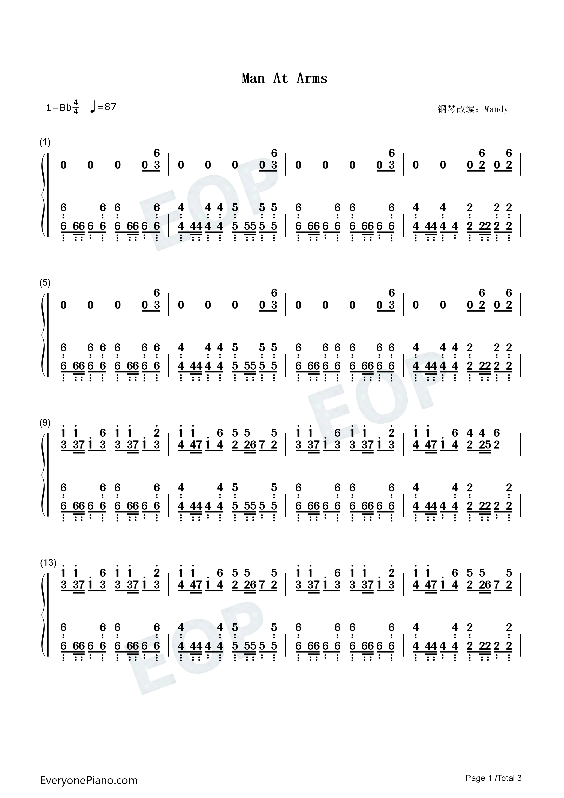 Man_At_Arms钢琴简谱_Position_Music演唱