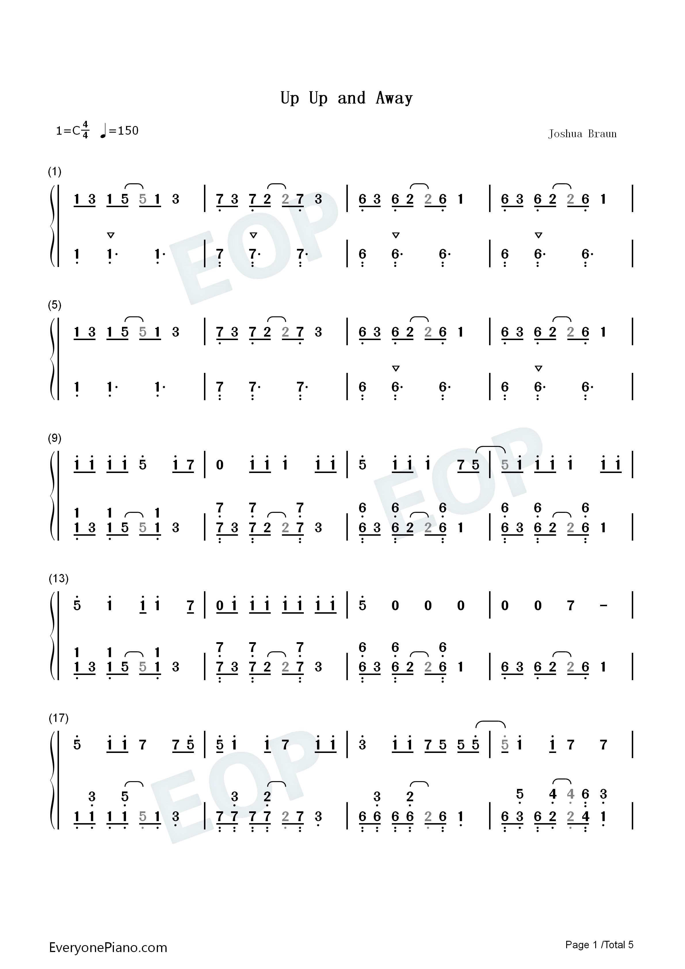 Up_Up_and_Away钢琴简谱_Juice_WRLD演唱