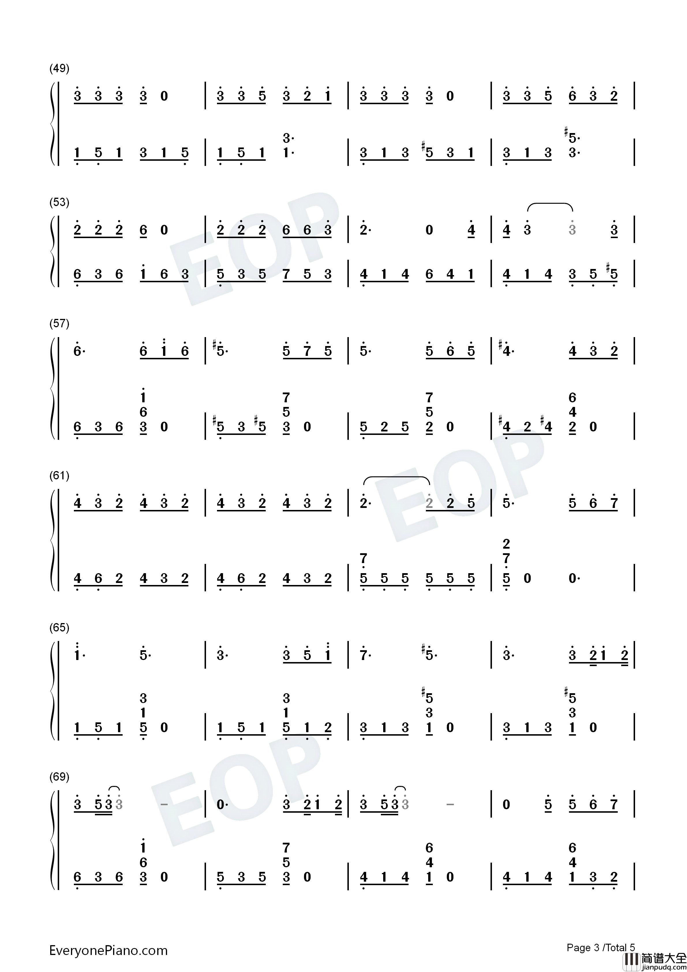 The_Best_For_You钢琴简谱_欧阳娜娜演唱