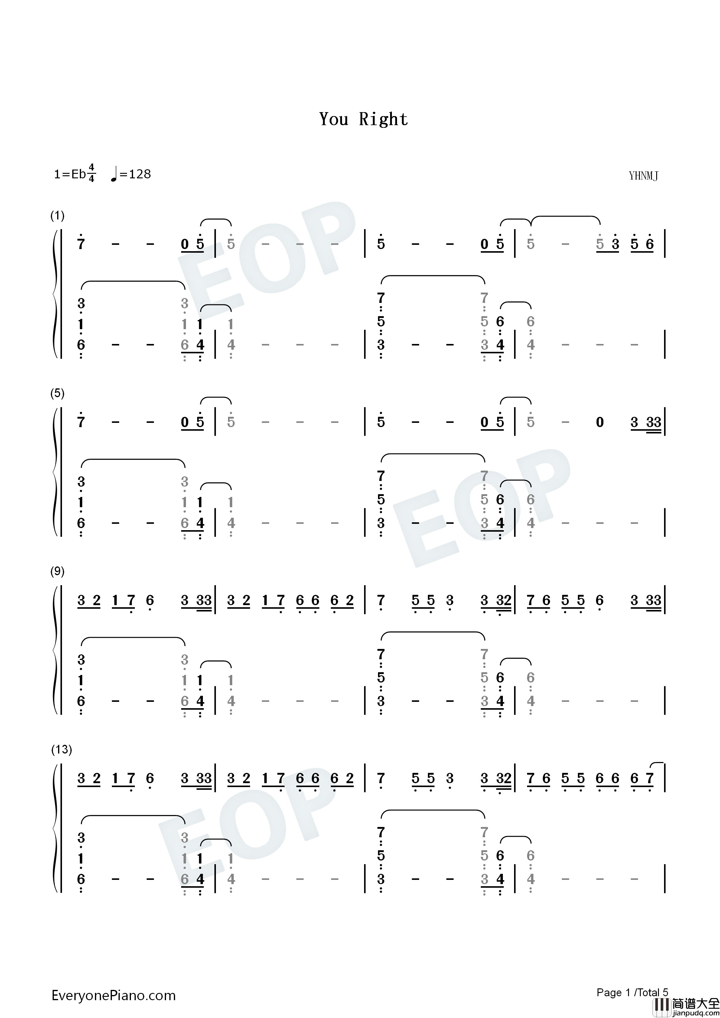 You_Right钢琴简谱_Doja_Cat_The_Weeknd演唱