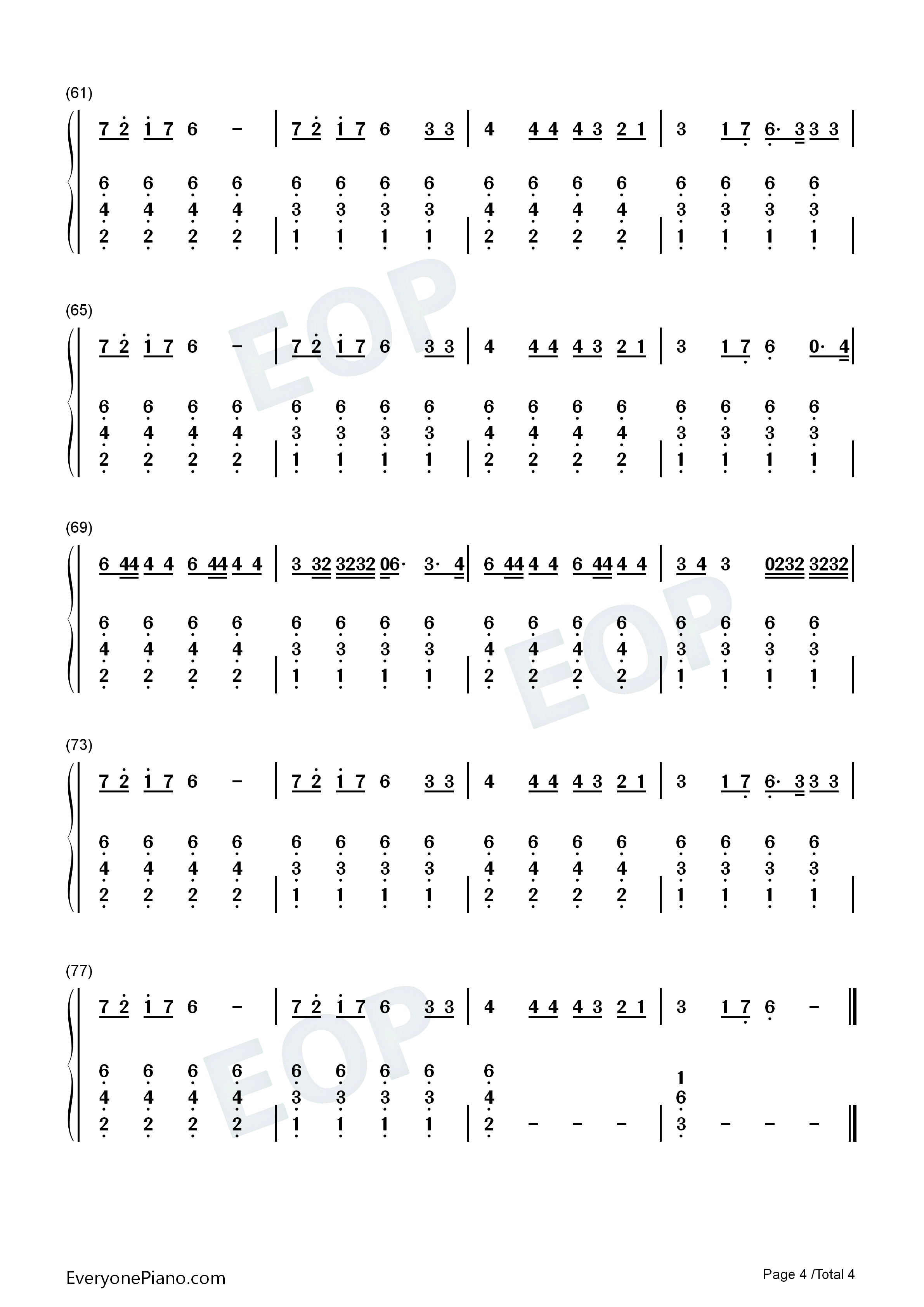 Ram_Pam_Pam钢琴简谱_Natti_Natasha_Becky_G演唱