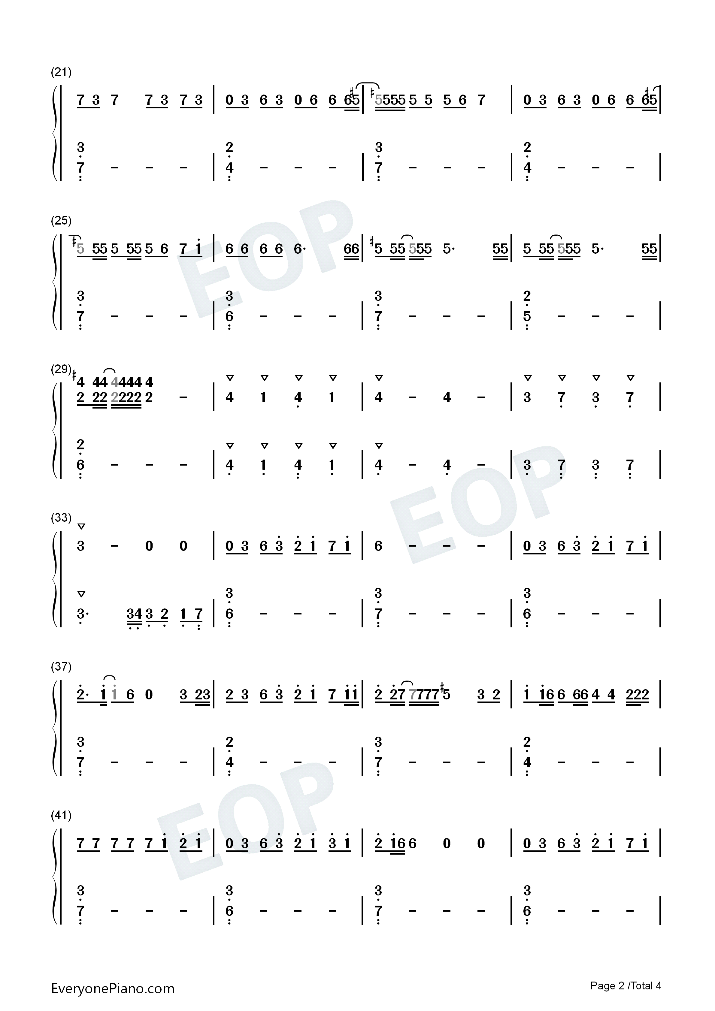 Bills_Bills_Bills钢琴简谱_Destiny's_Child演唱