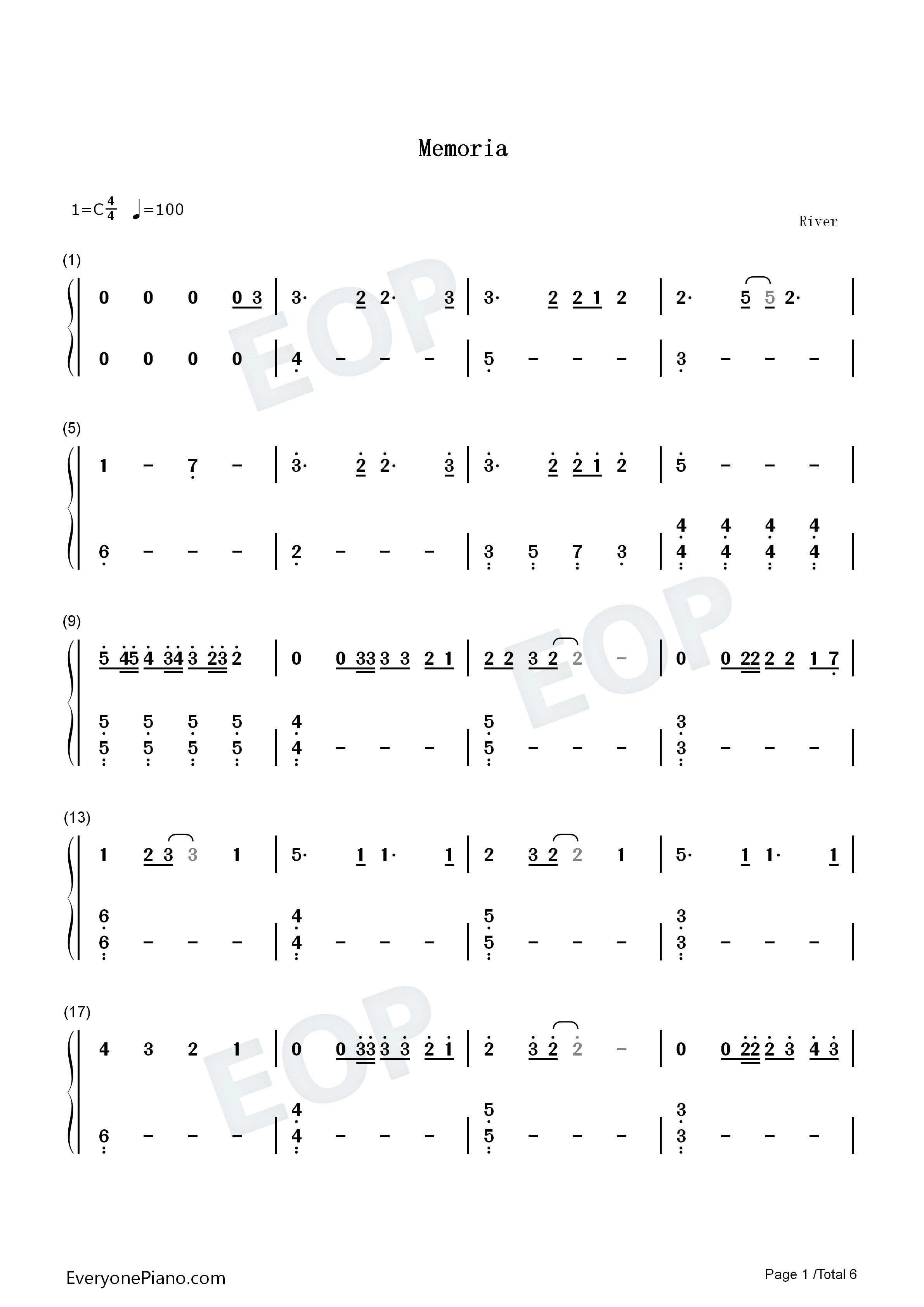 Memoria钢琴简谱_GFriend演唱