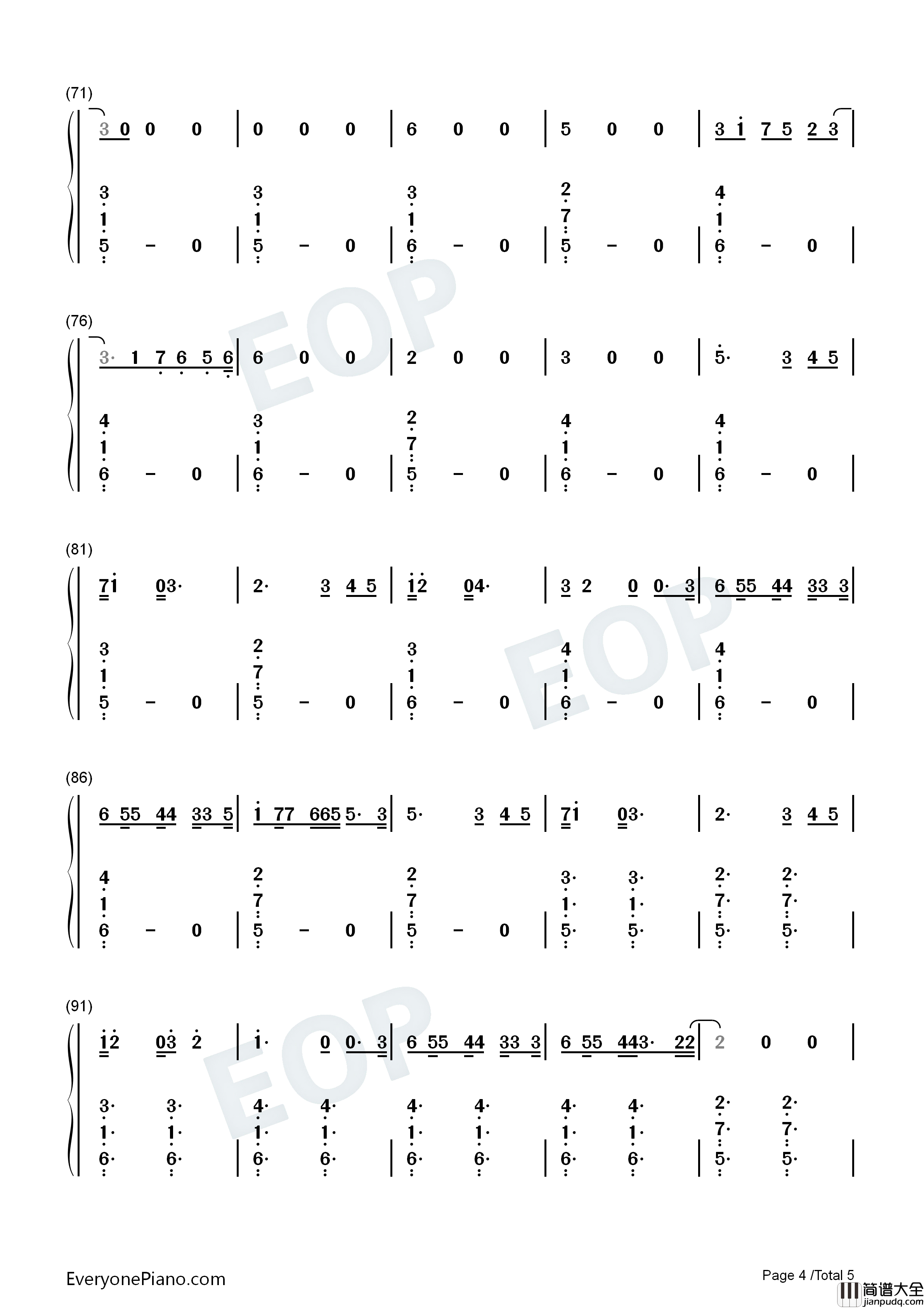 Unsaid_Emily钢琴简谱_David_Lawrence演唱