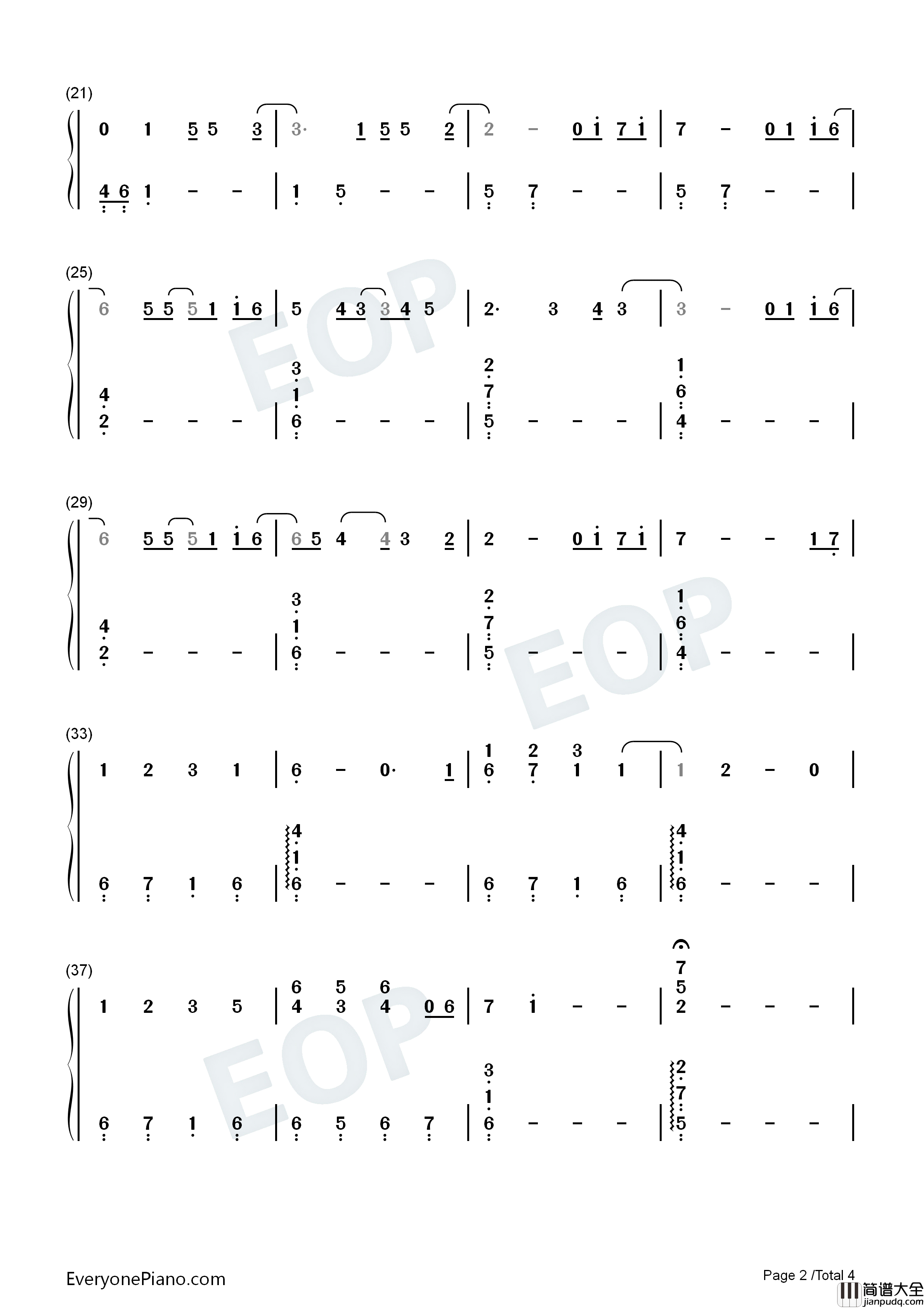 Male_Fantasy钢琴简谱_Billie_Eilish演唱