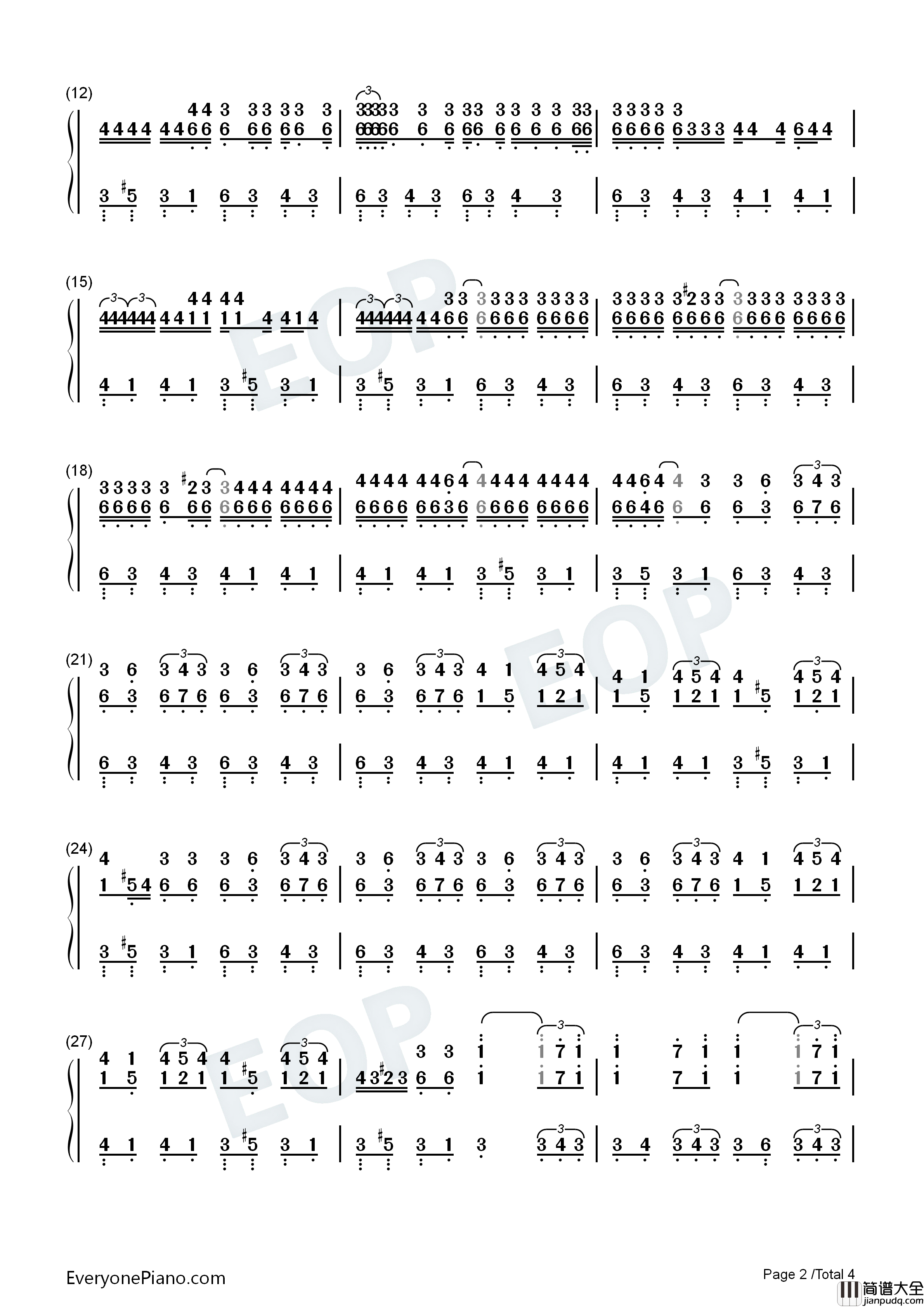 将军钢琴简谱_周杰伦演唱