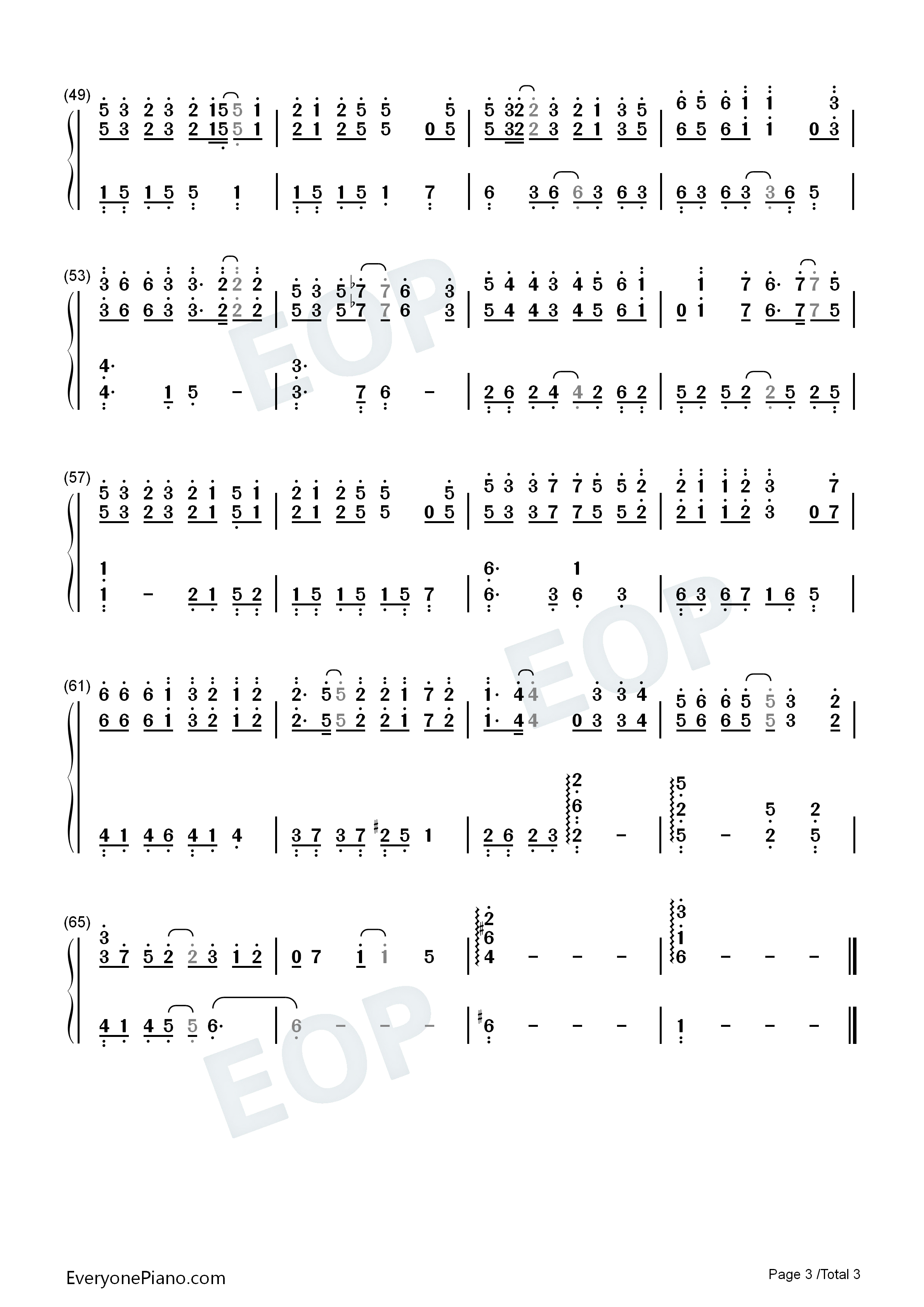 苦瓜钢琴简谱_陈奕迅演唱