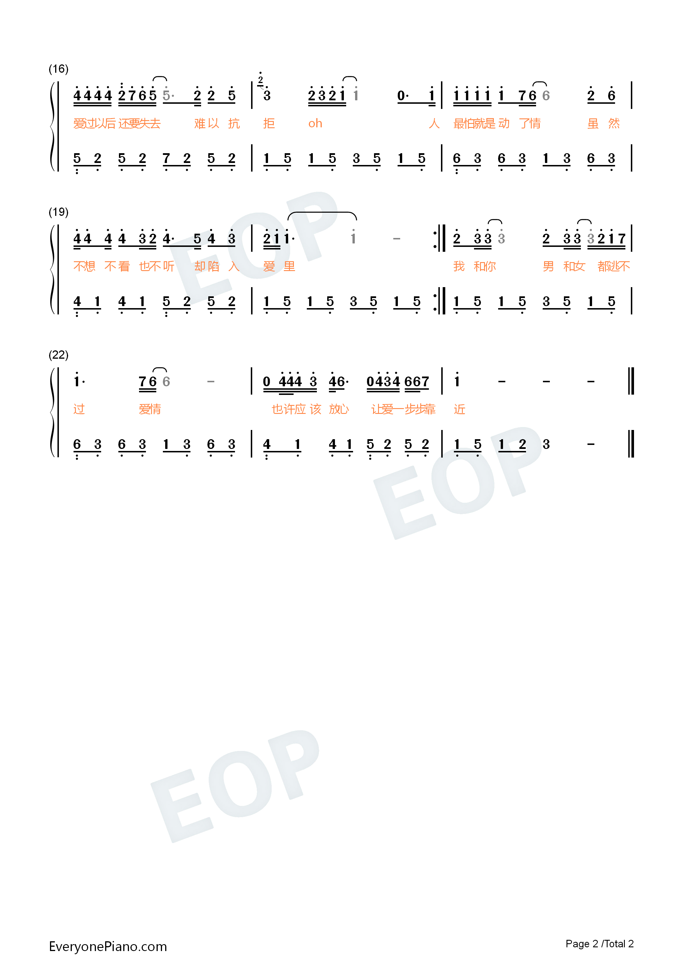 有一点动心钢琴简谱_张信哲_刘嘉玲演唱