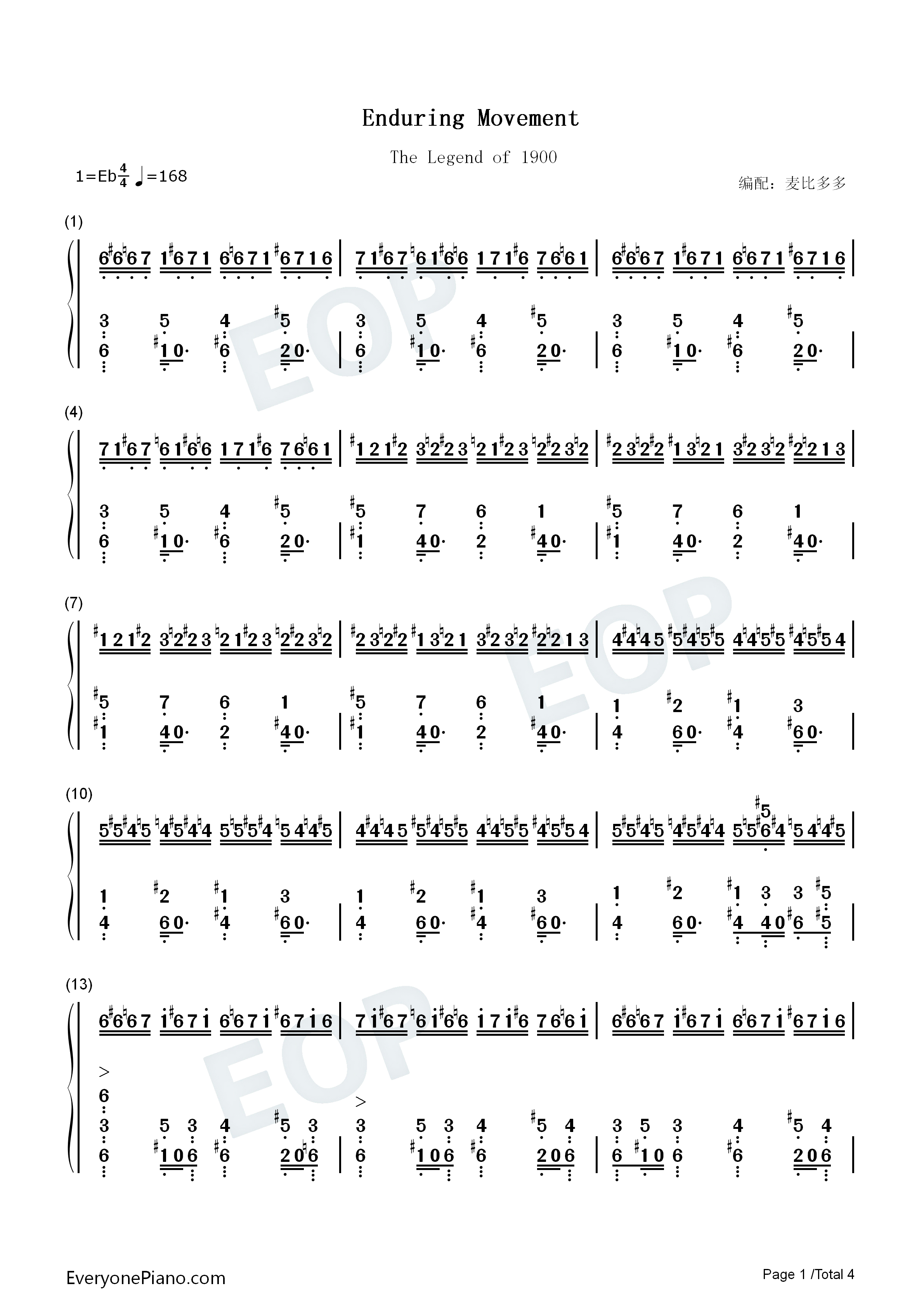 Enduring_Movement钢琴简谱_Ennio_Morricone演唱