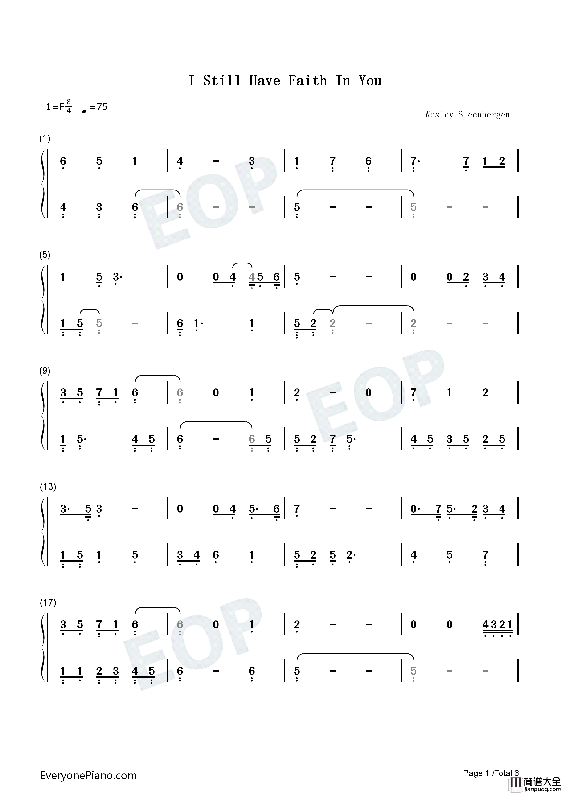 I_Still_Have_Faith_in_You钢琴简谱_ABBA演唱