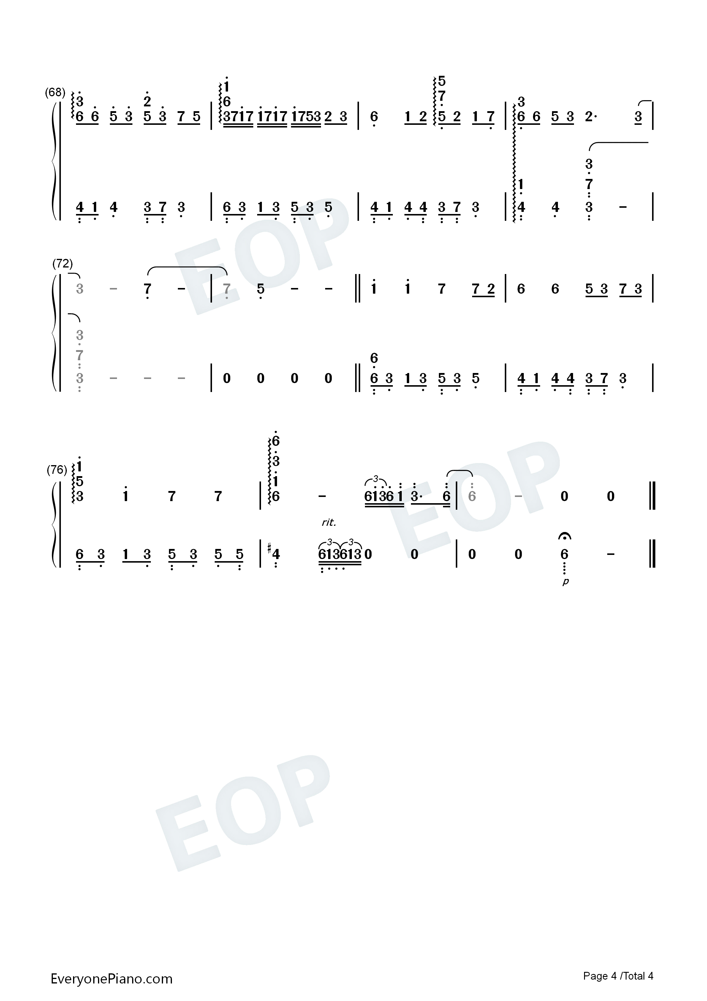 印迹钢琴简谱_石进演唱