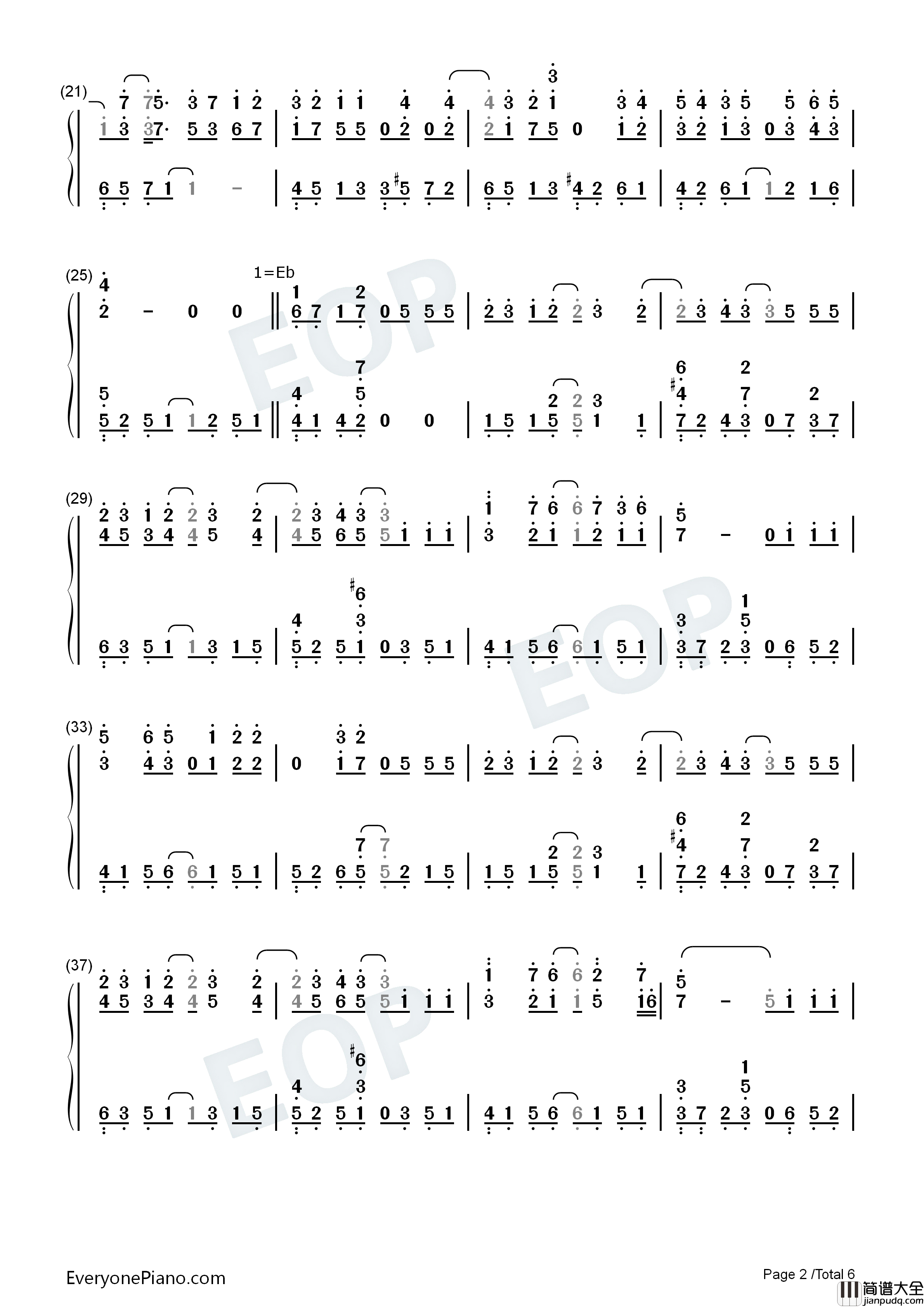 傻笑钢琴简谱_周杰伦_袁咏琳演唱