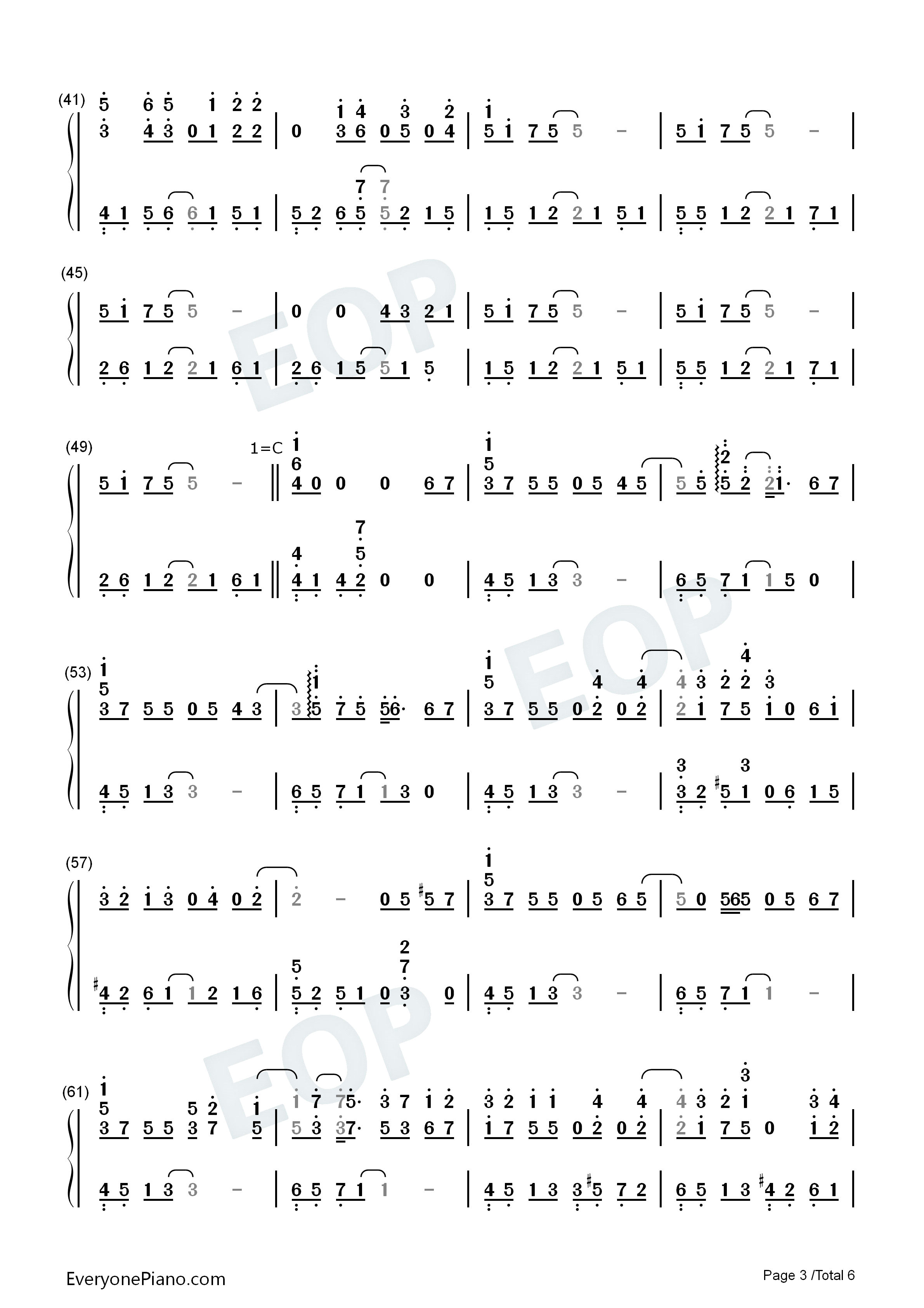 傻笑钢琴简谱_周杰伦_袁咏琳演唱