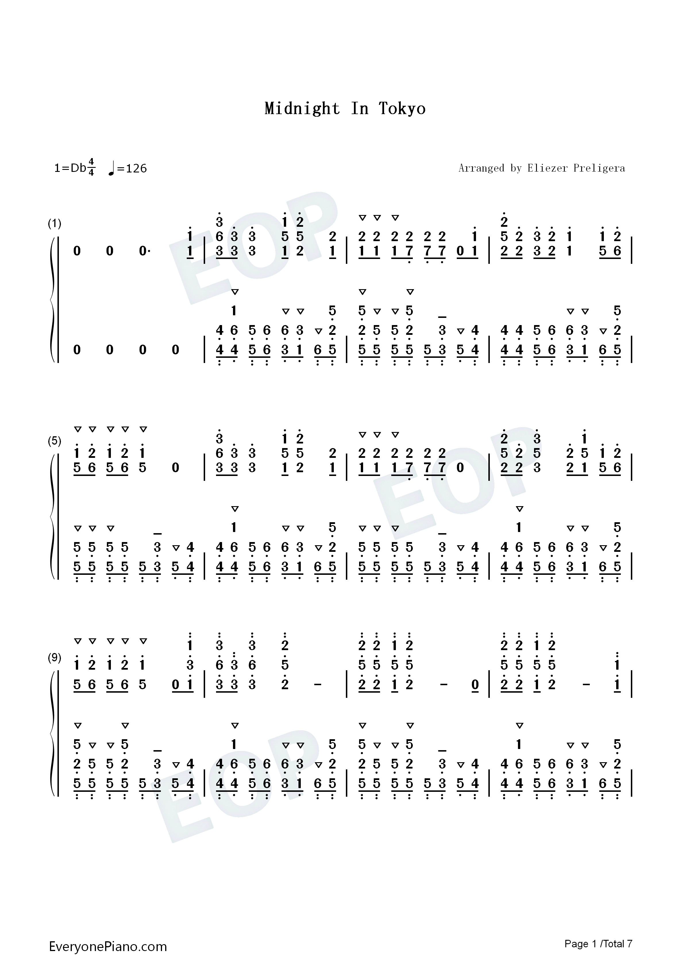 Midnight_In_Tokyo钢琴简谱_Pentatonix_Little_Glee_Monster演唱
