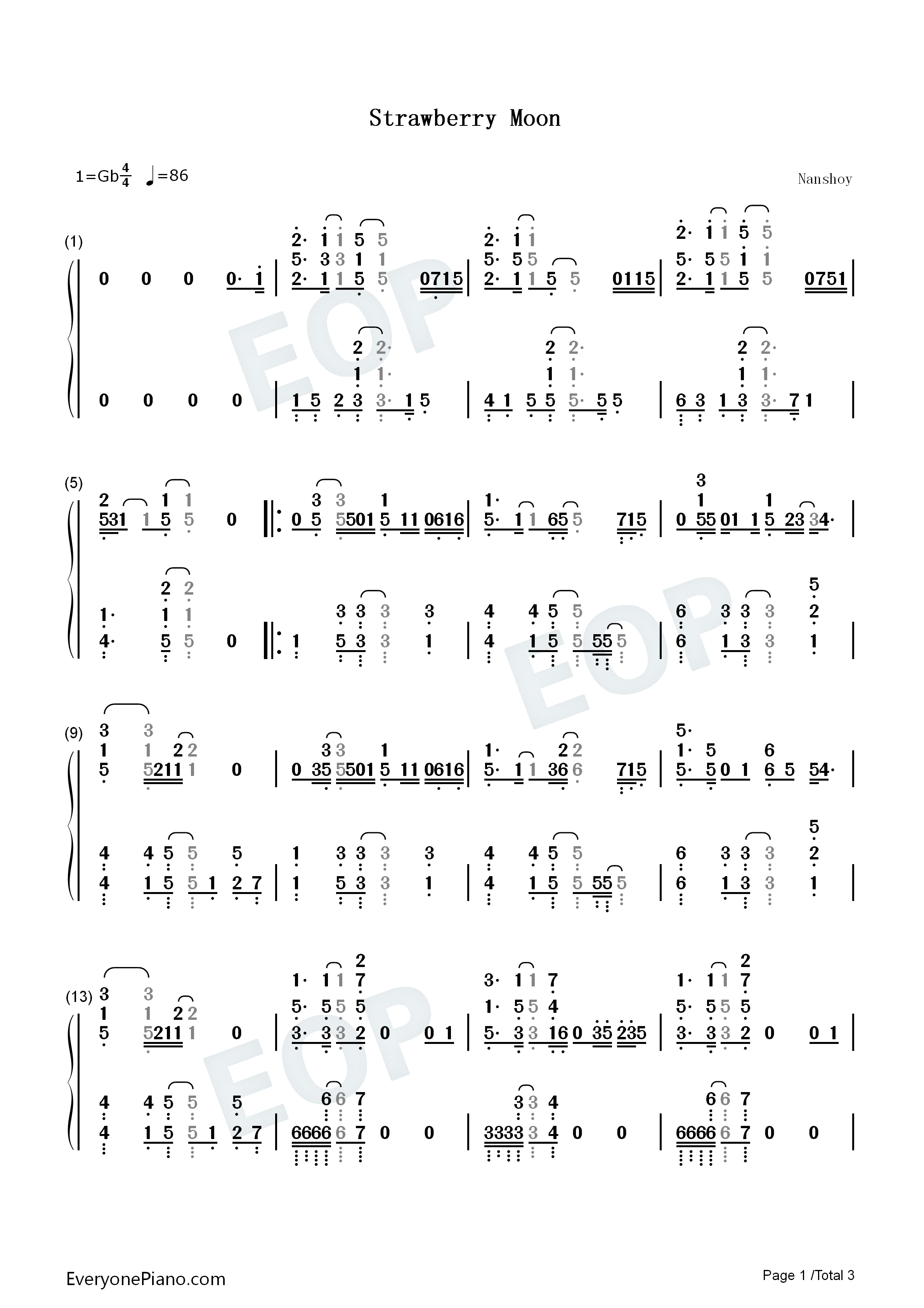Strawberry_Moon钢琴简谱_IU_李知恩演唱