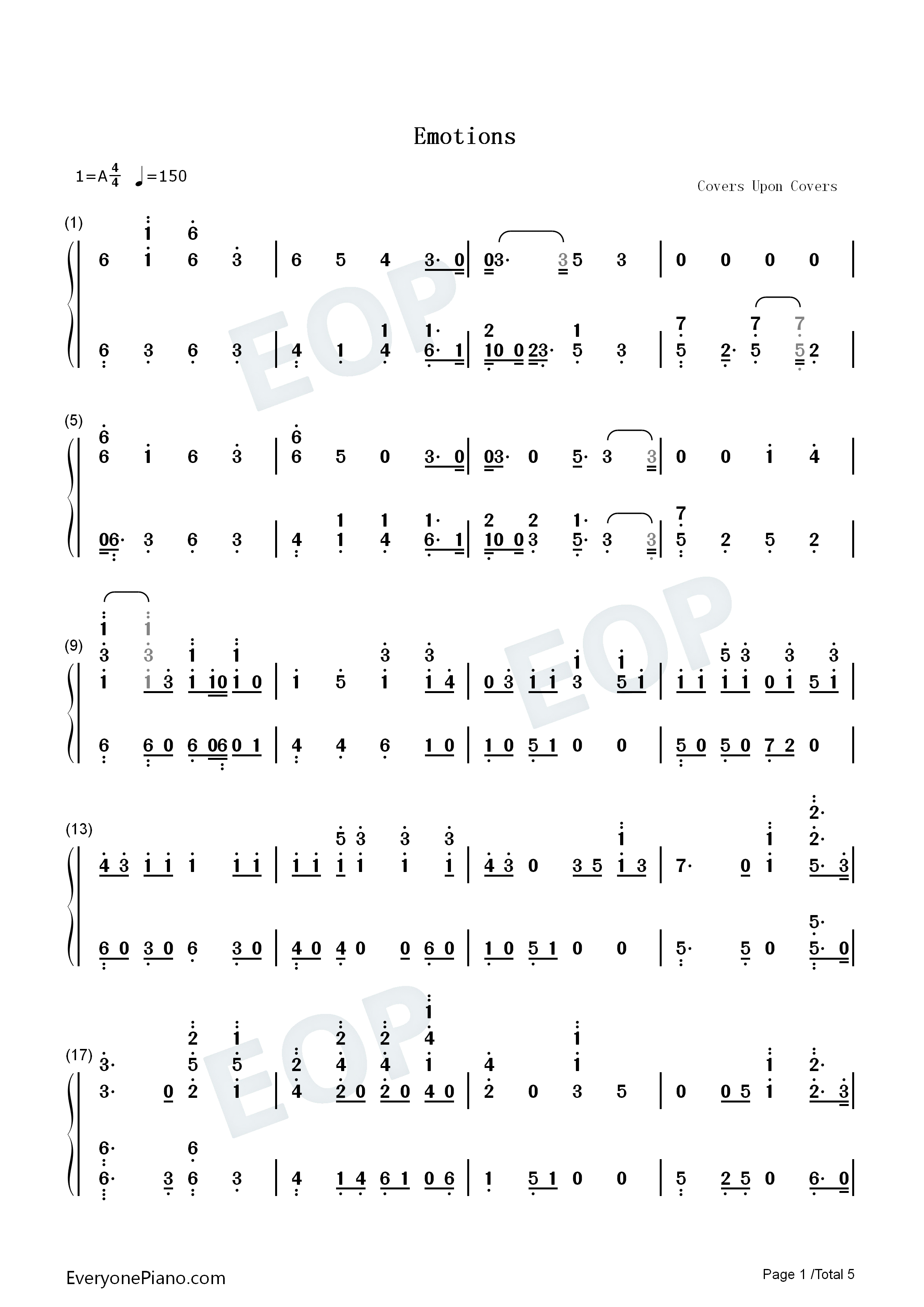 Emotions钢琴简谱_Iann_Dior演唱