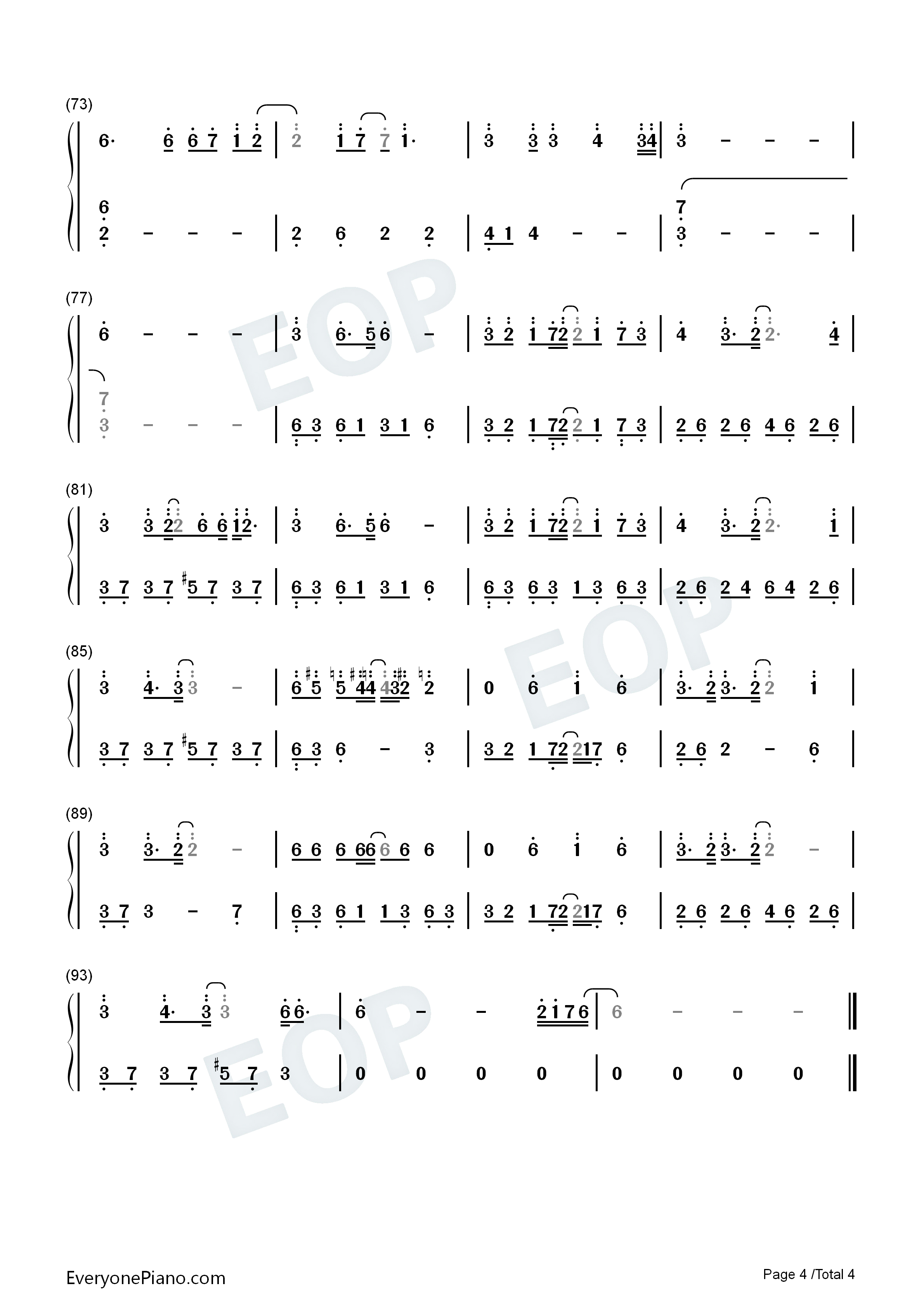 超能力钢琴简谱_邓紫棋演唱