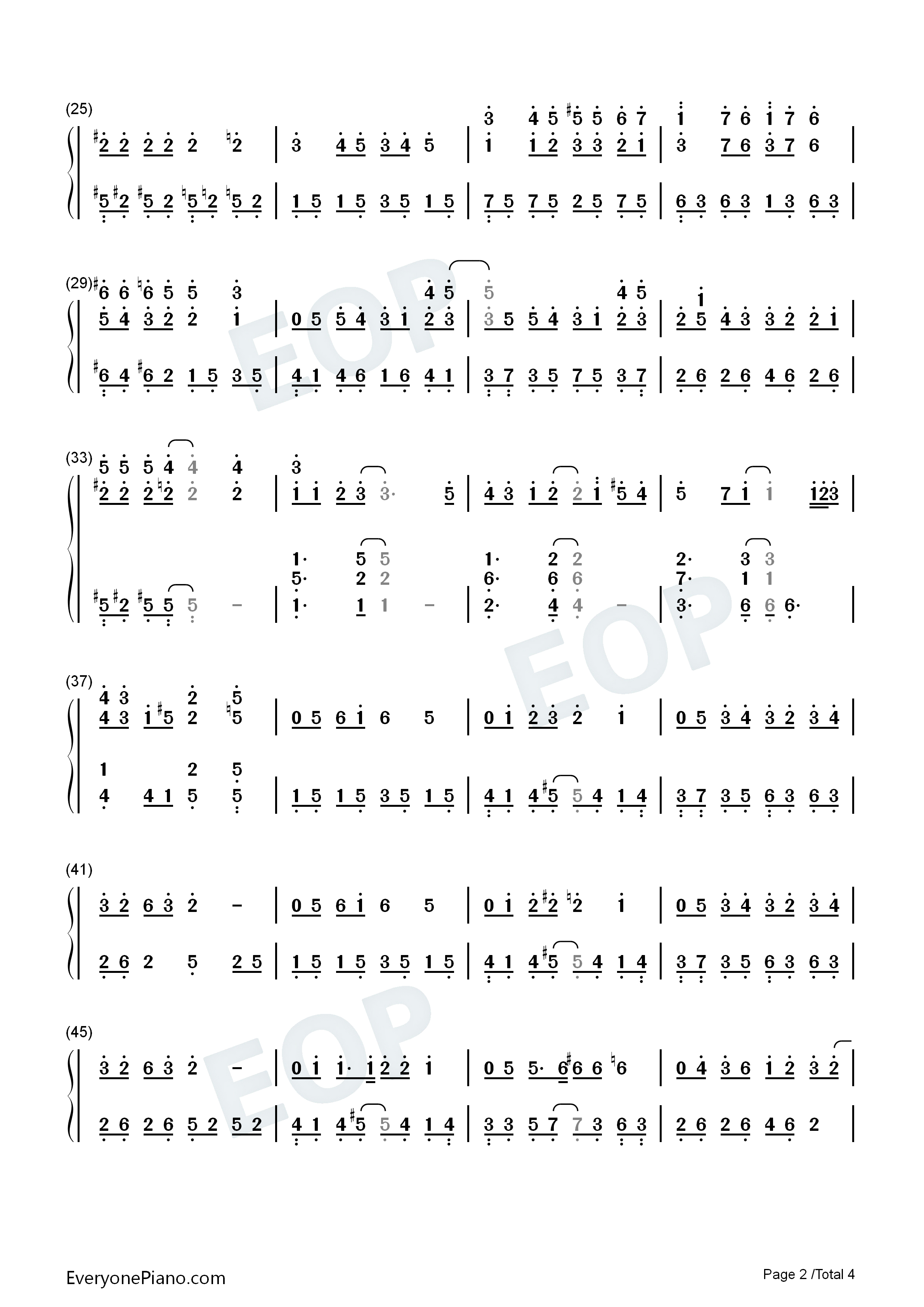 心引力钢琴简谱_王俊凯_蔡依林演唱