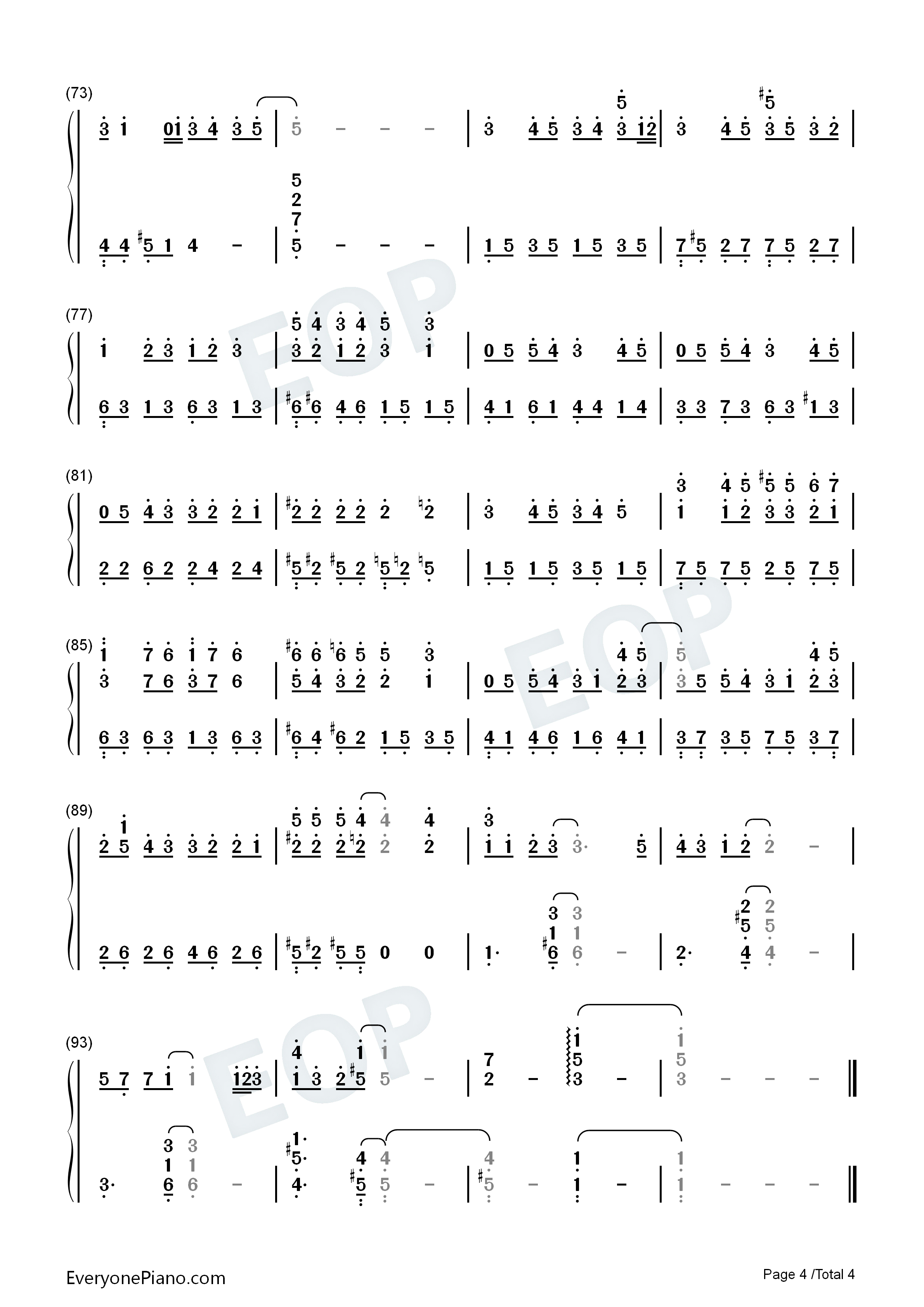 心引力钢琴简谱_王俊凯_蔡依林演唱