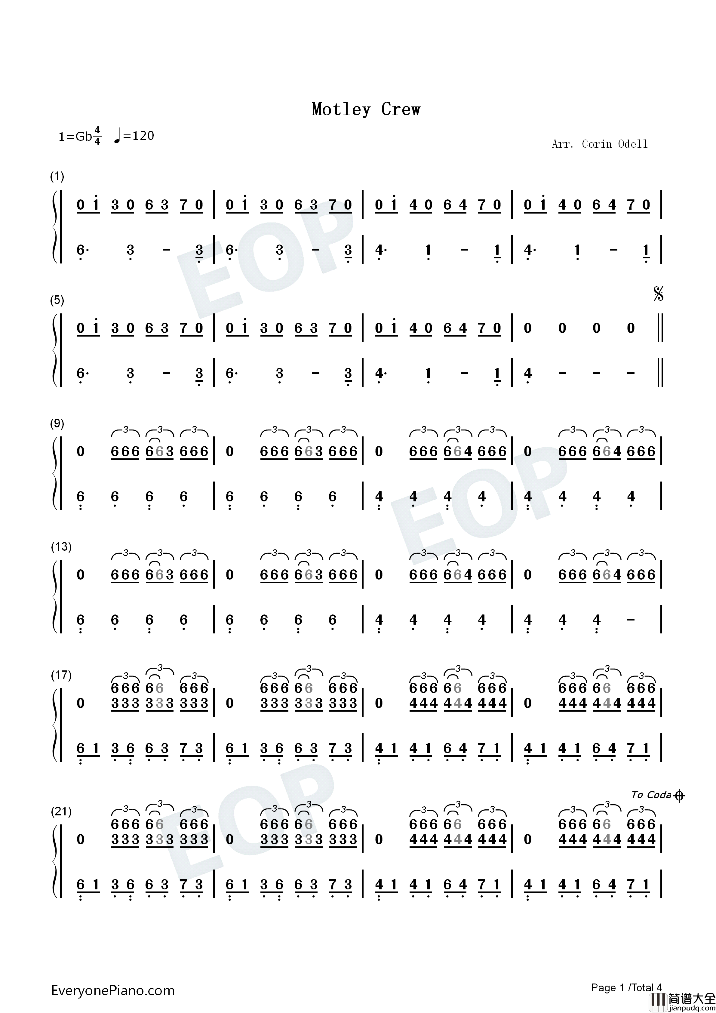 Motley_Crew钢琴简谱_Post_Malone演唱