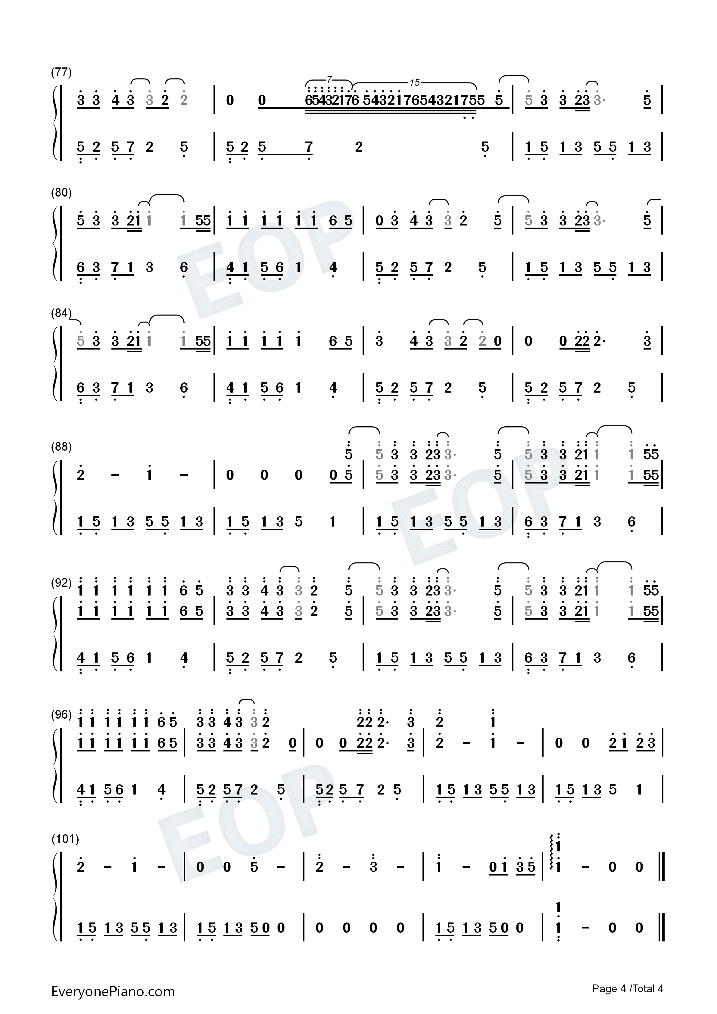 我是真的爱你钢琴简谱_张宇_张信哲演唱