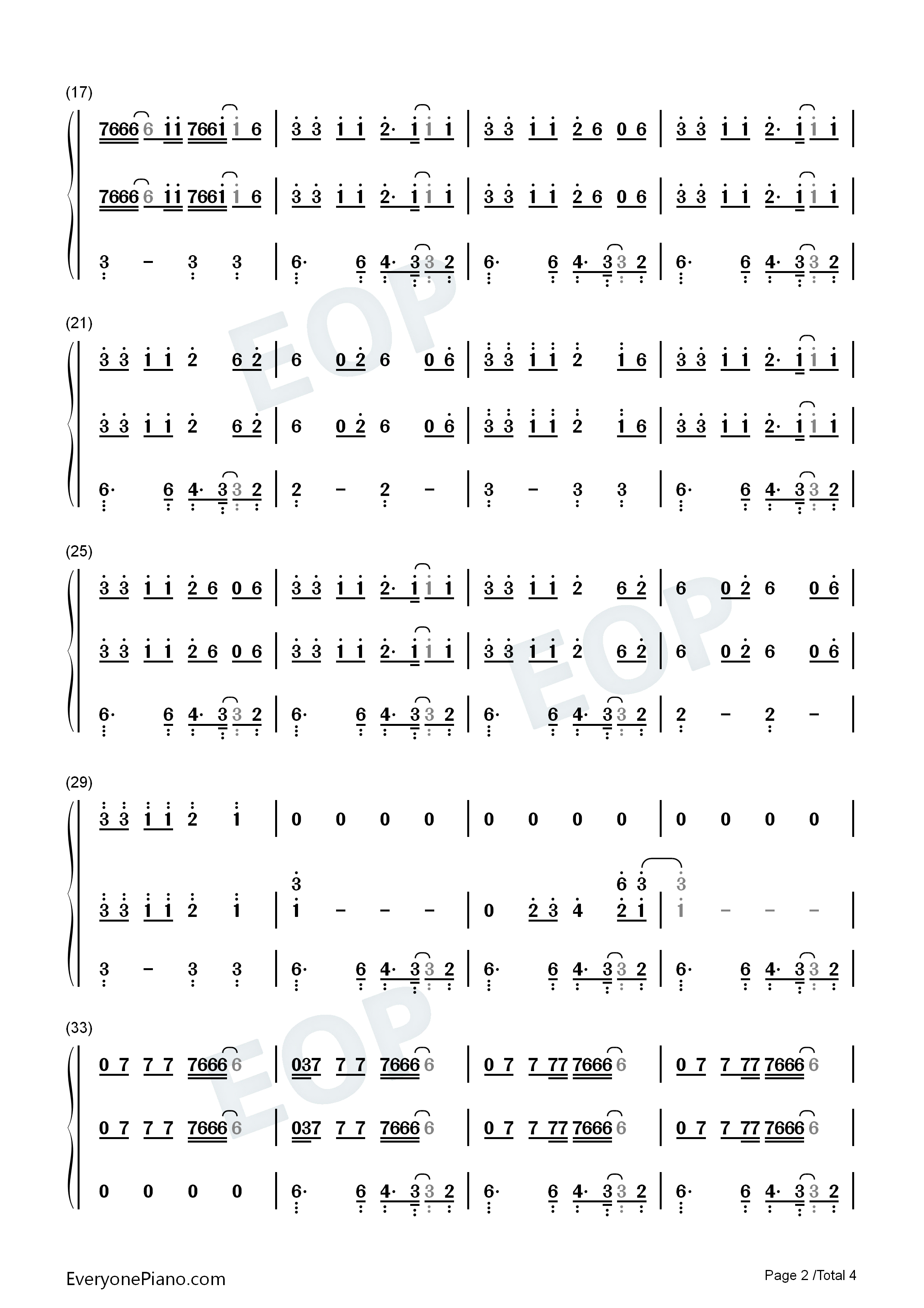 Higher钢琴简谱_Shawn_Mendes演唱