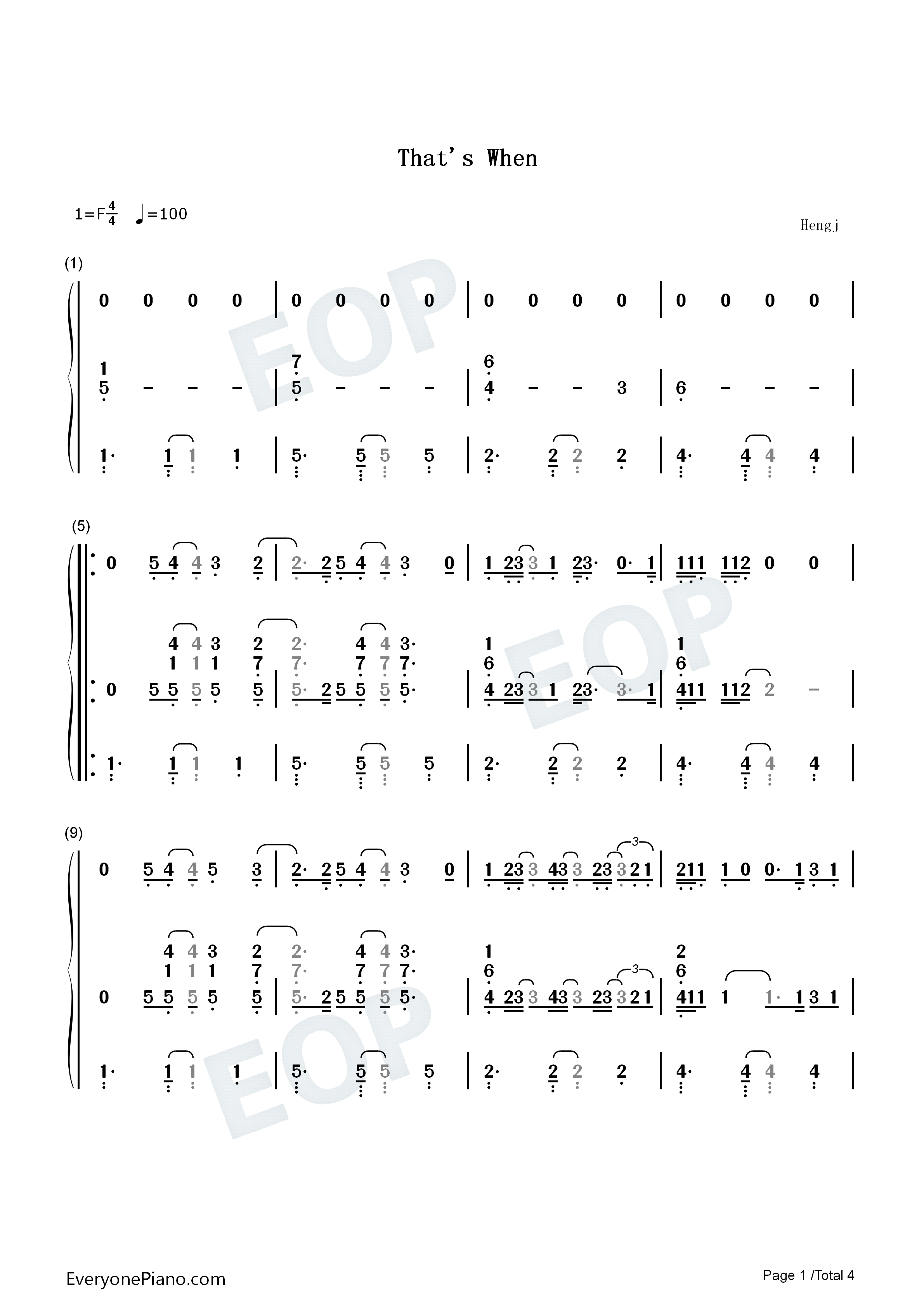 Thats_When钢琴简谱_Taylor_Swift_Keith_Urban演唱