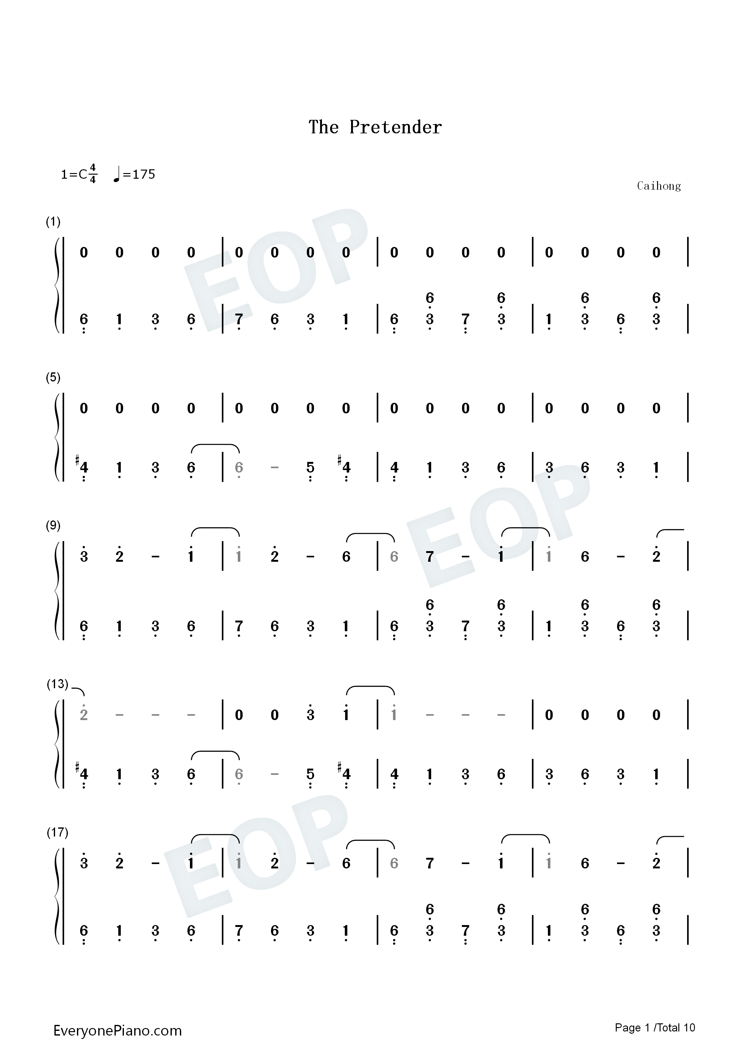 The_Pretender钢琴简谱_Foo_Fighters演唱