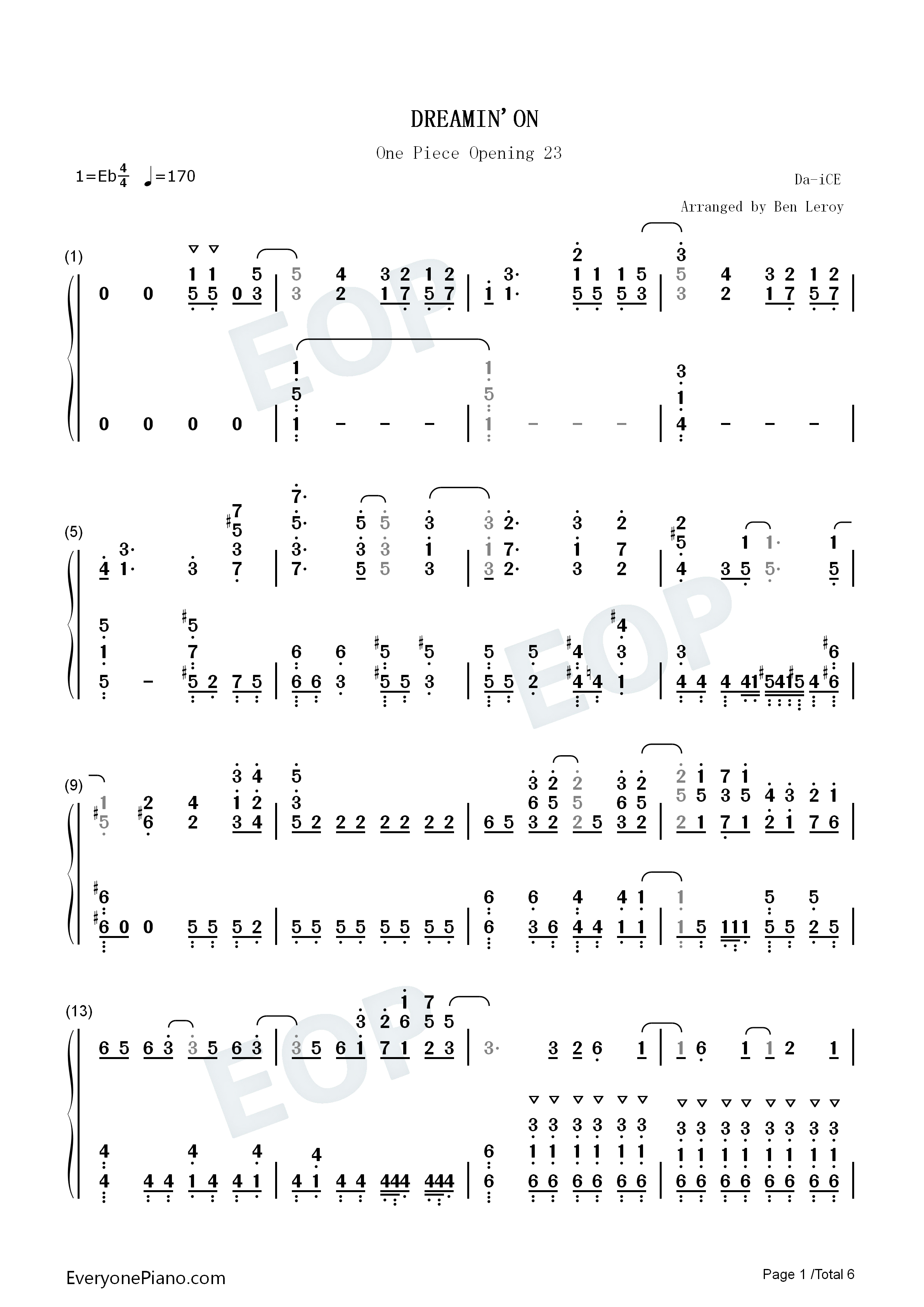 DREAMIN_ON钢琴简谱_Da_iCE演唱