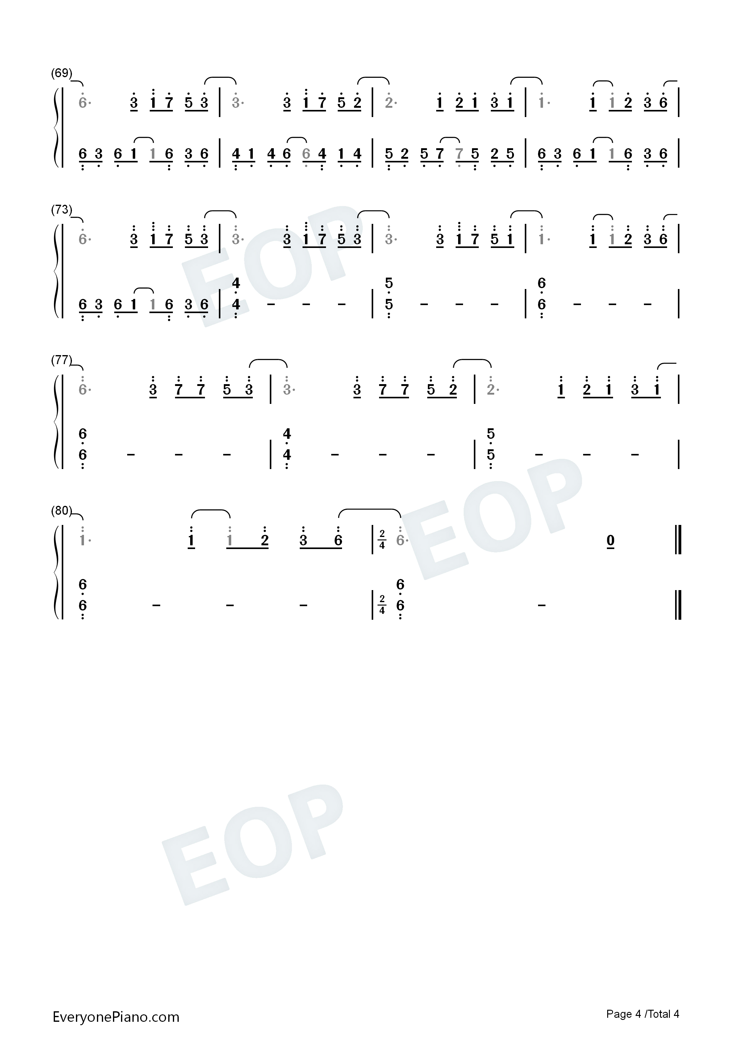 潮汐_Natural钢琴简谱_安苏羽_傅梦彤演唱