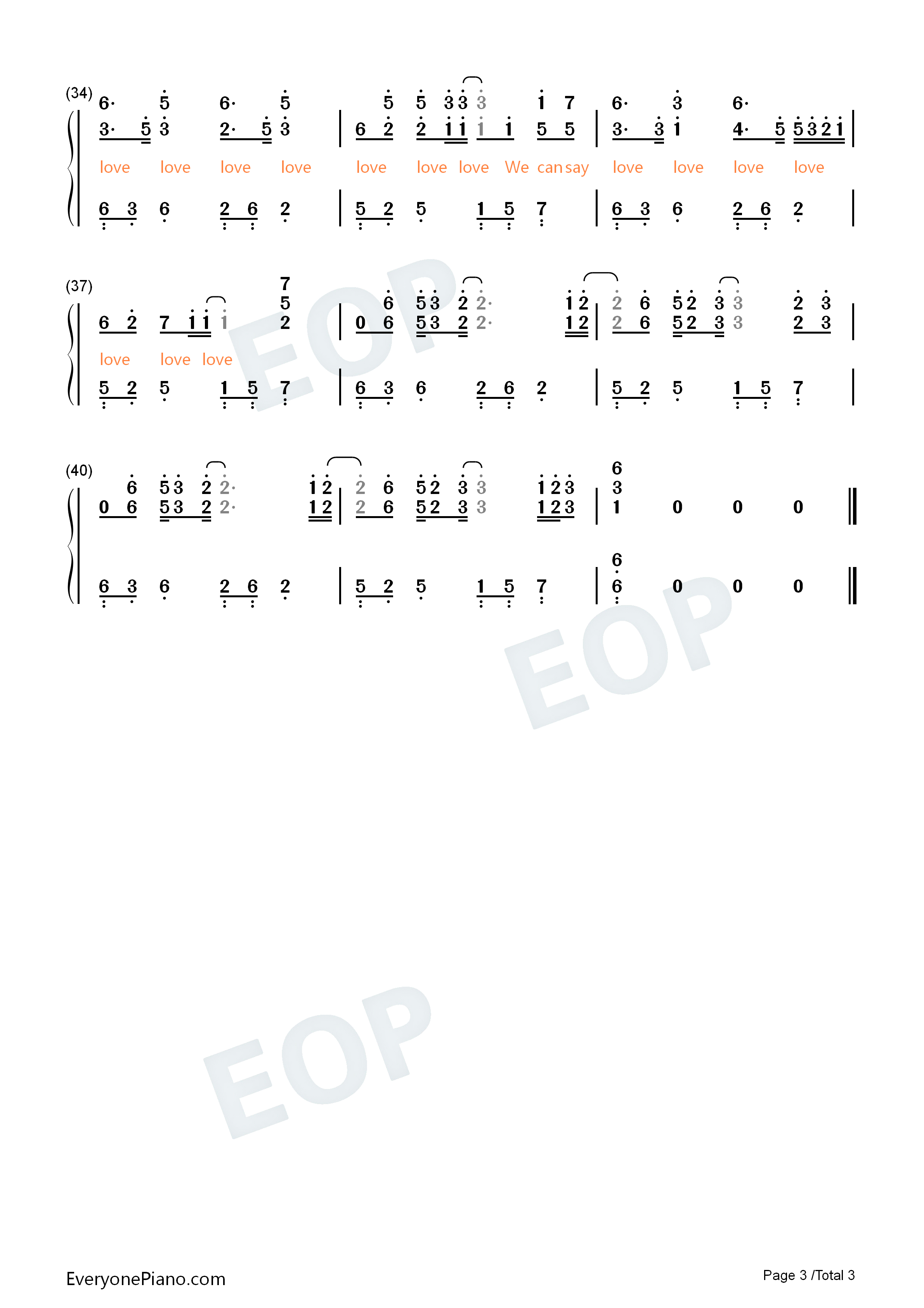 Love_Love钢琴简谱_金润吉演唱